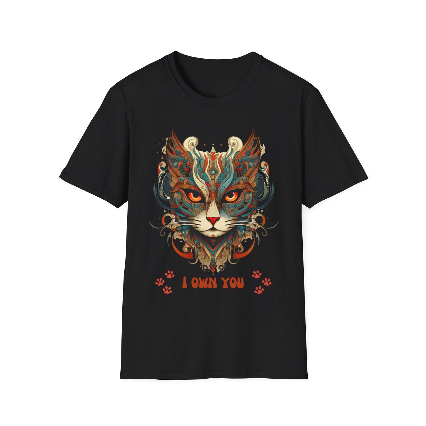 I Own You Cat Paws, Cat Lover's Gift Unisex Tee Shirt, T-Shirt Cat Lovers Gift Softstyle T-Shirt Tee Teeshirt Stylized Exotic Cat