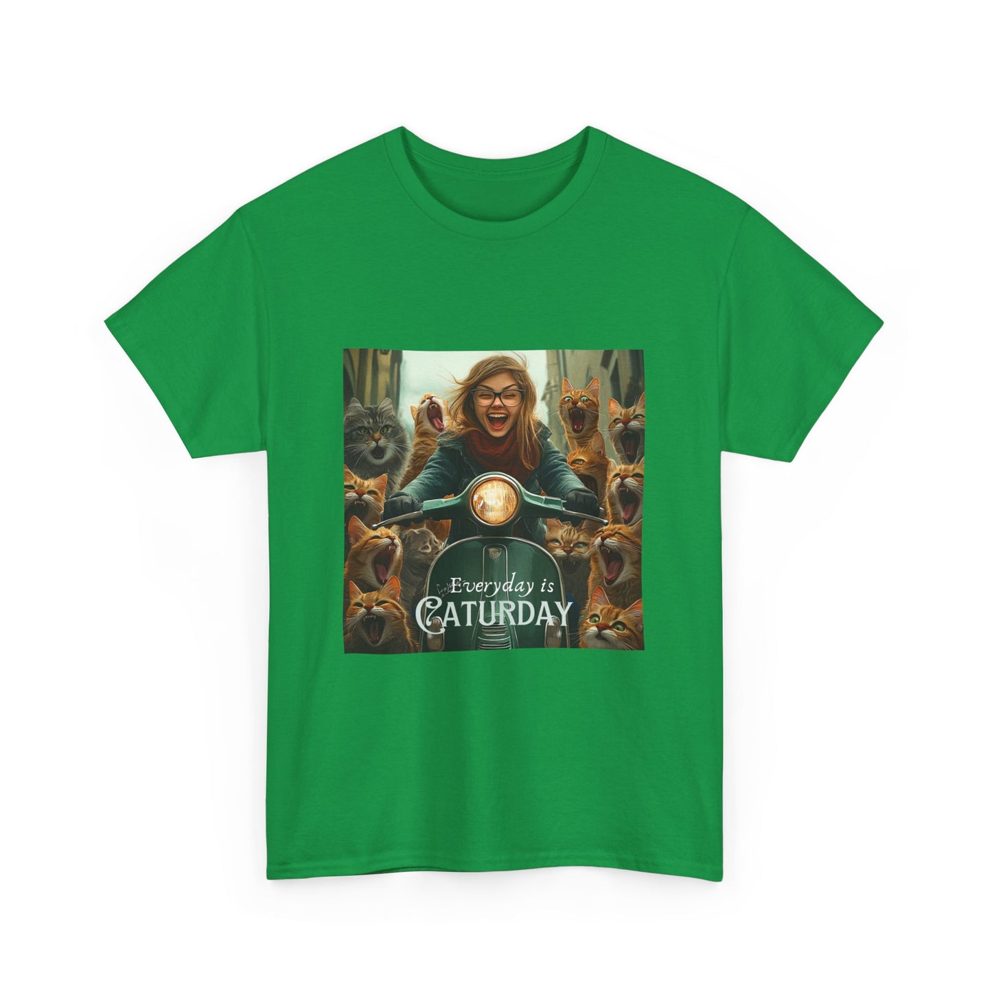 Childless Cat Lady Shirt - "Every Day is Caturday" - , Say NO to Ignorance -Unisex Heavy Cotton Tee