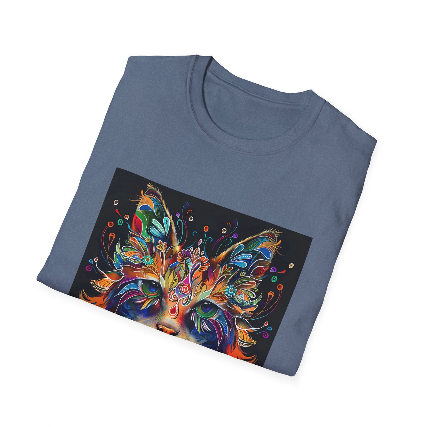 "Shine Bright and Own Your Light" Cat Shaman Graphic Cat Tee, Cat Lover's Graphic Tee Graphic Unisex T- Shirt, T-Shirt Cat Lovers Gift Softstyle T-Shirt Tee Teeshirt Stylized Cat