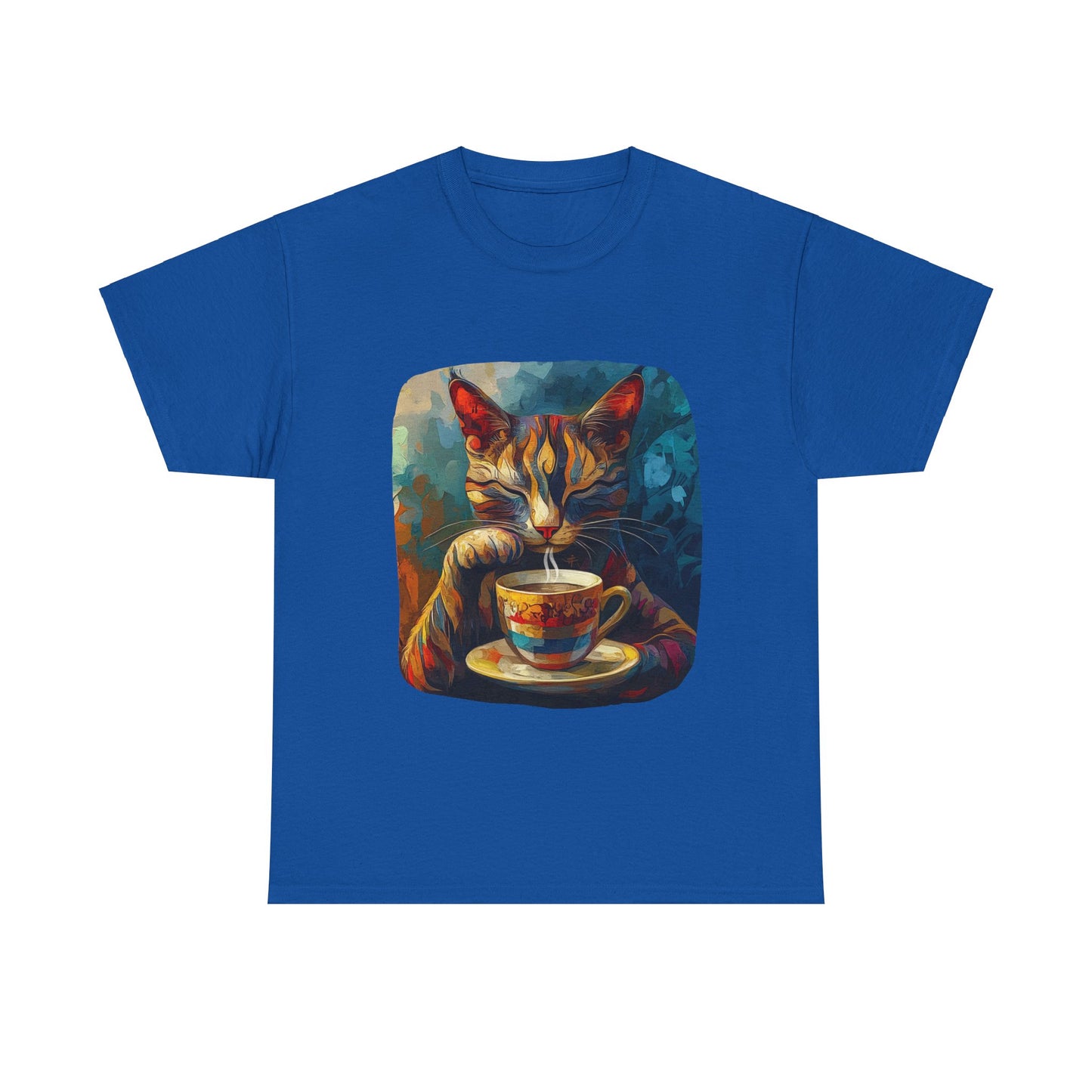 Coffee Cat - Cats and Coffee , Tea Shirt - T-shirt Coffee Lover - Cat Lover Unisex Heavy Cotton Tee T-Shirt