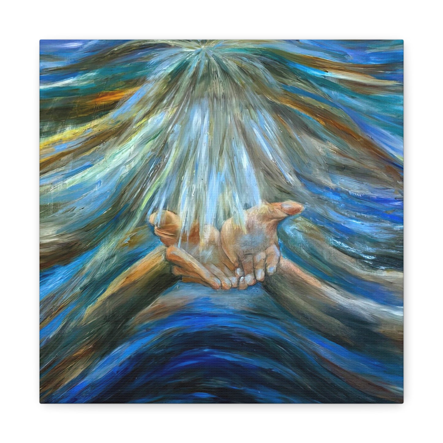 Reiki, Hands of Grace, Hands of Light, Creation, Spiritual, Religious Wall Art, Canvas Gallery Wraps, Wall Print Art Oil Painting,