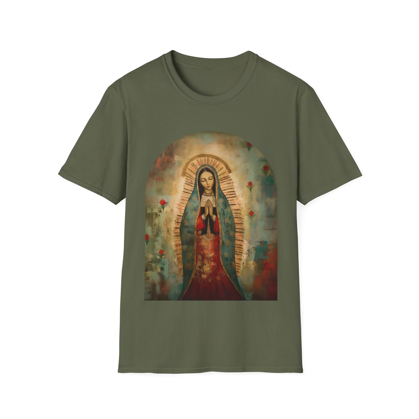 Our Lady Guadalupe Version 2 Mens Woman's Unisex Shirt Softstyle T-Shirt Teeshirt