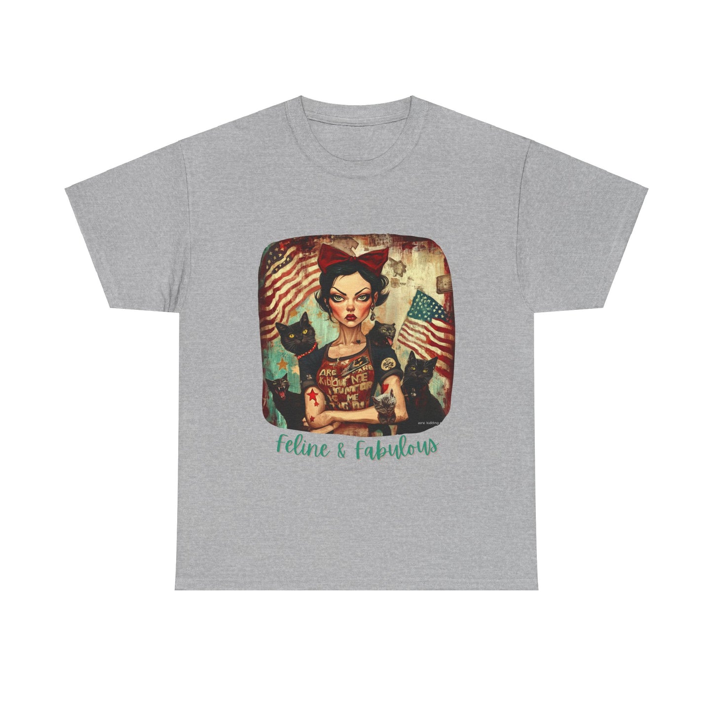 Childless Cat Lady Shirt - "Feline & Fabulous" - Say NO to Ignorance - Unisex Heavy Cotton Tee