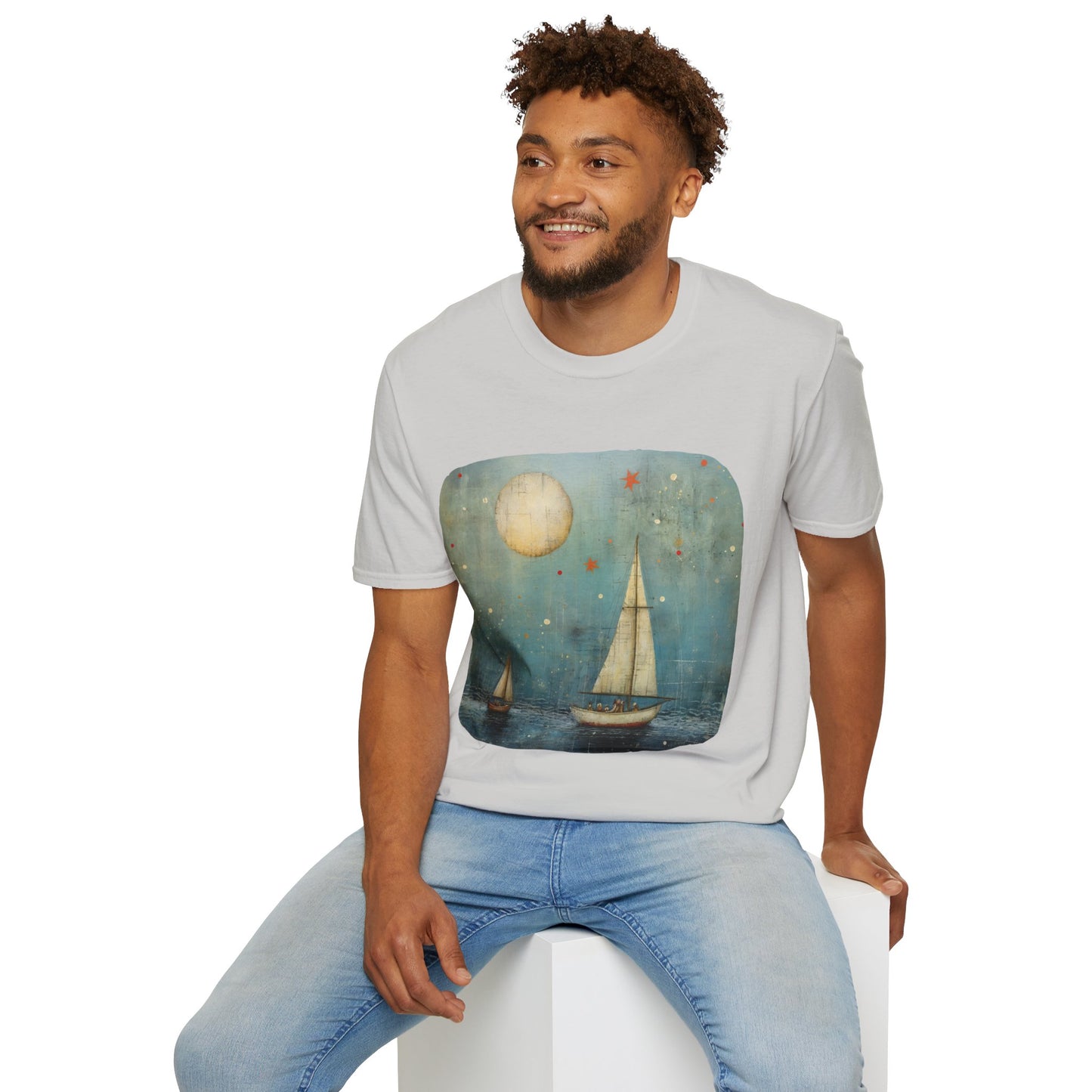 Nautical, Sailing Lover's Peaceful Seas Unisex Tee Shirt, T-Shirt Sailing Gift Softstyle T-Shirt Tee Teeshirt Nautical Florida Gift