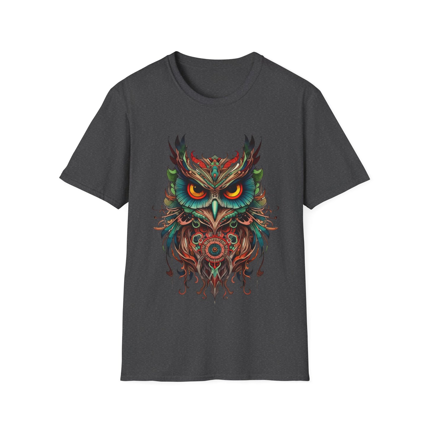 Jeweled Tone Owl, Owl Shirt, Barn Steampunk Owl Unisex Tee Shirt, T-Shirt Softstyle T-Shirt Tee Teeshirt