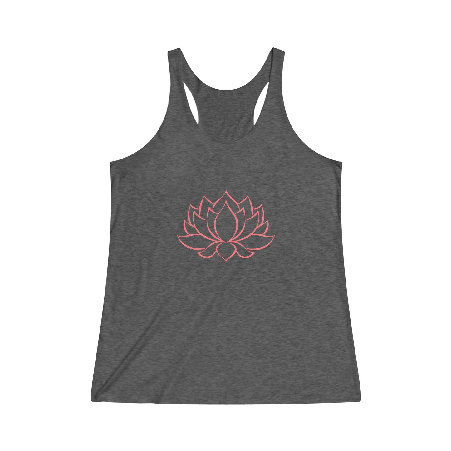 Pink Lotus Flower -Yoga Tank Top, Peace, Namaste, Women's Yoga Athletic Racerback Tank Top Shirt Graphic Tee