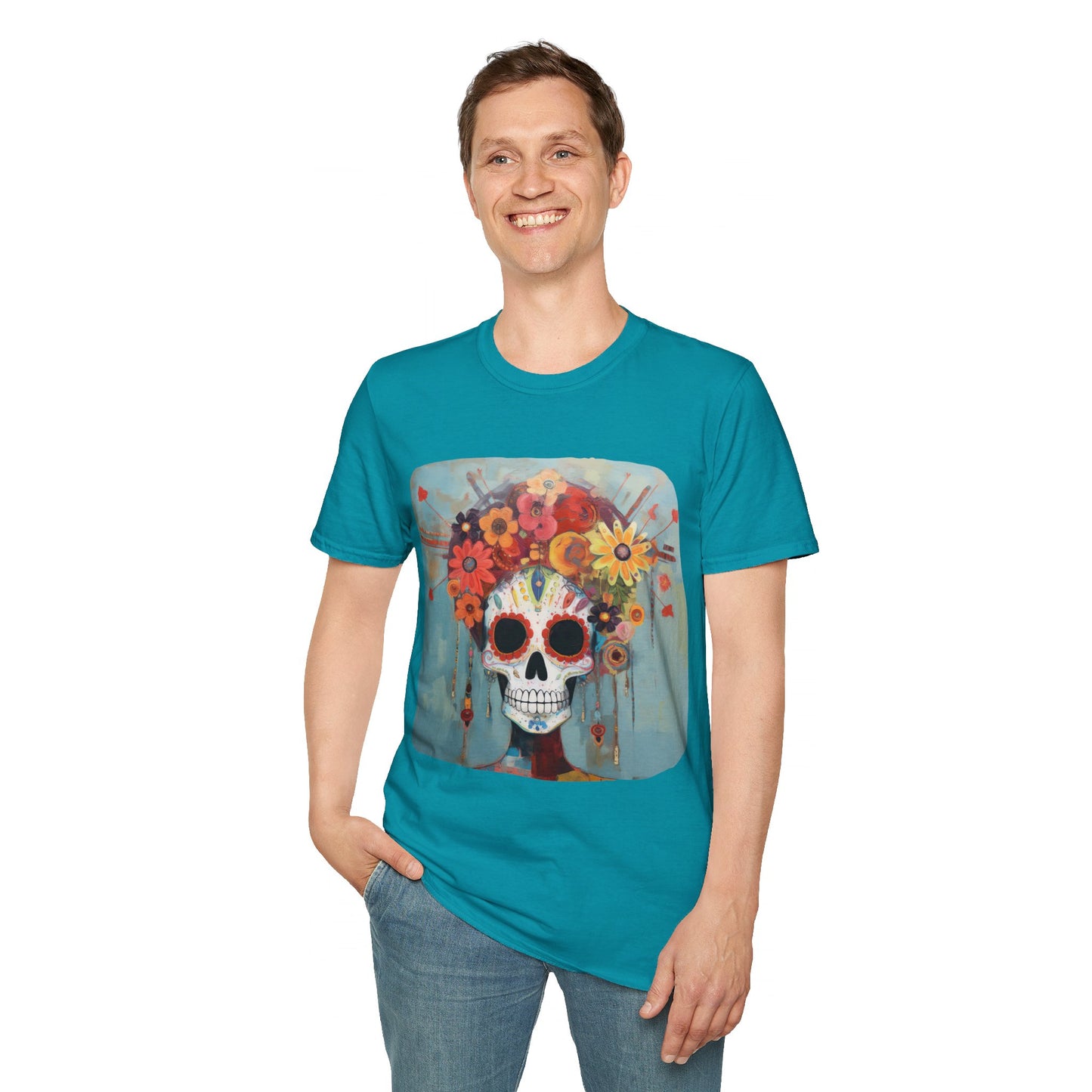 Mictecacihuatl Dia De Los Muertos Candy Skull Shirt, Teeshirt, Unisex Softstyle T-Shirt Mens Womans