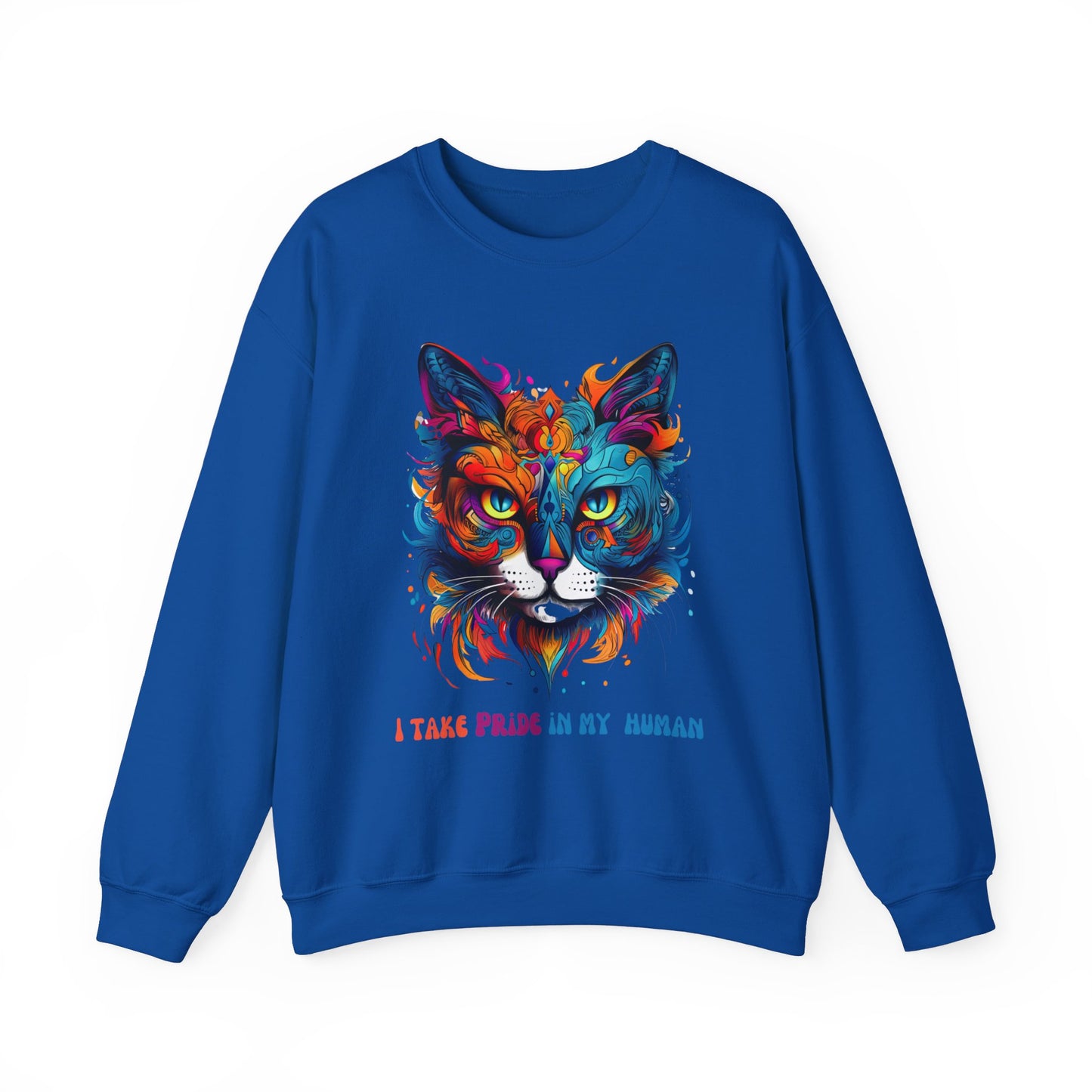 "I Take Pride in My Human" Pride Cat Sweatshirt, Cat Lovers Gift, Kitty Cat LGBTQ+ Shirt Unisex Sweatshirt Sweat Shirt, Many Colors