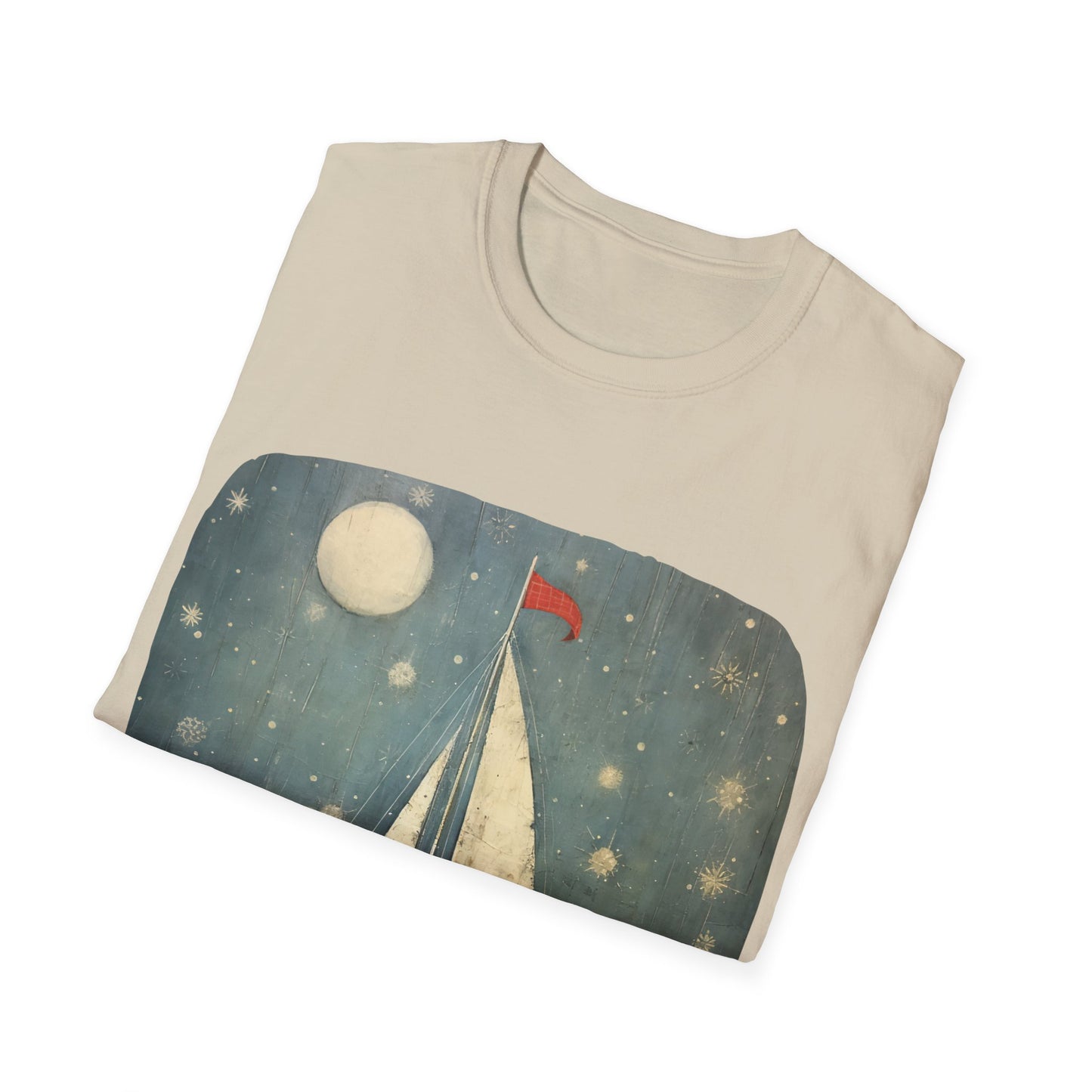Christmas Nautical, Sailing Lover's Christmas Gift Unisex Tee Shirt, T-Shirt Sailing Gift Softstyle T-Shirt Tee Teeshirt Nautical Florida