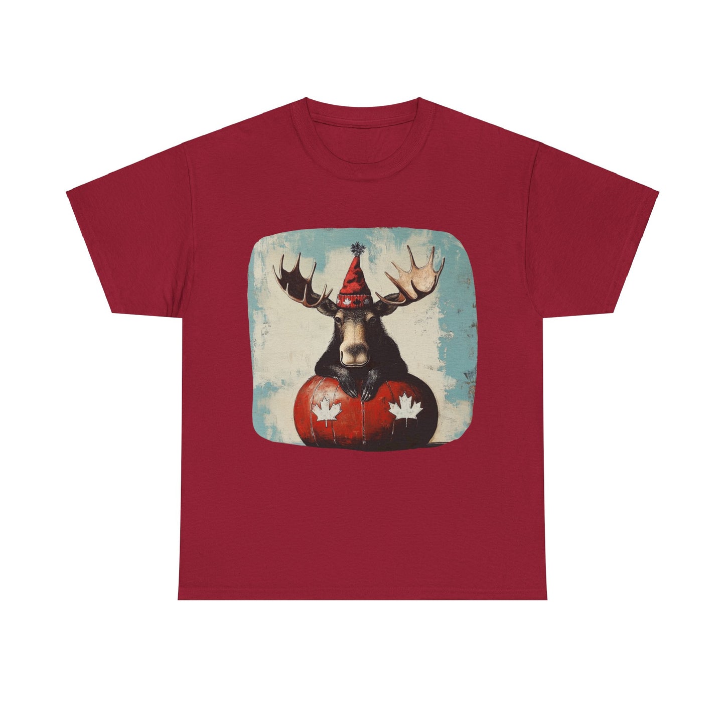 Maple Leaf Moose - Yukon, BC Canadian Moose - Moose Lover Unisex Heavy Cotton Tee T-Shirt