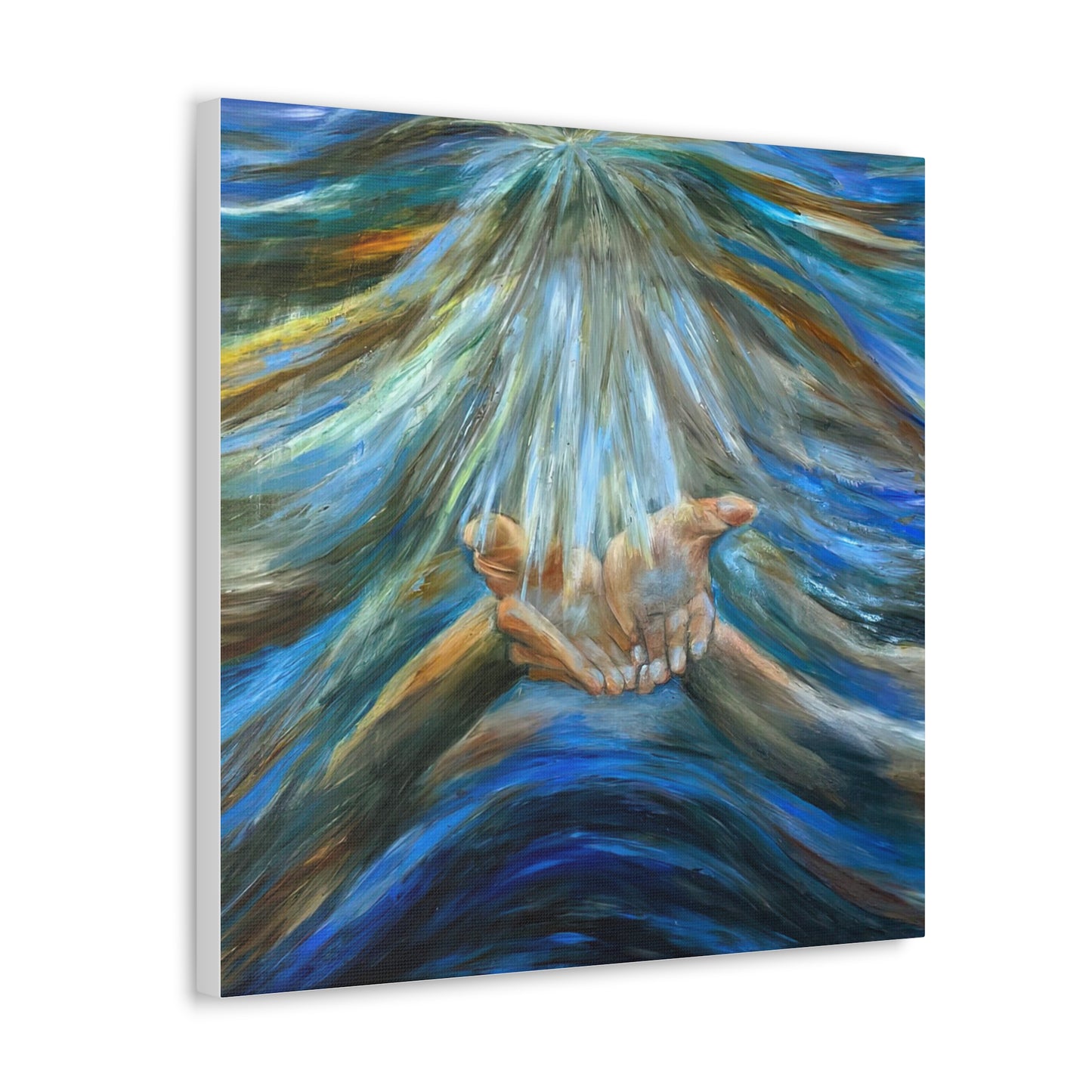 Reiki, Hands of Grace, Hands of Light, Creation, Spiritual, Religious Wall Art, Canvas Gallery Wraps, Wall Print Art Oil Painting,