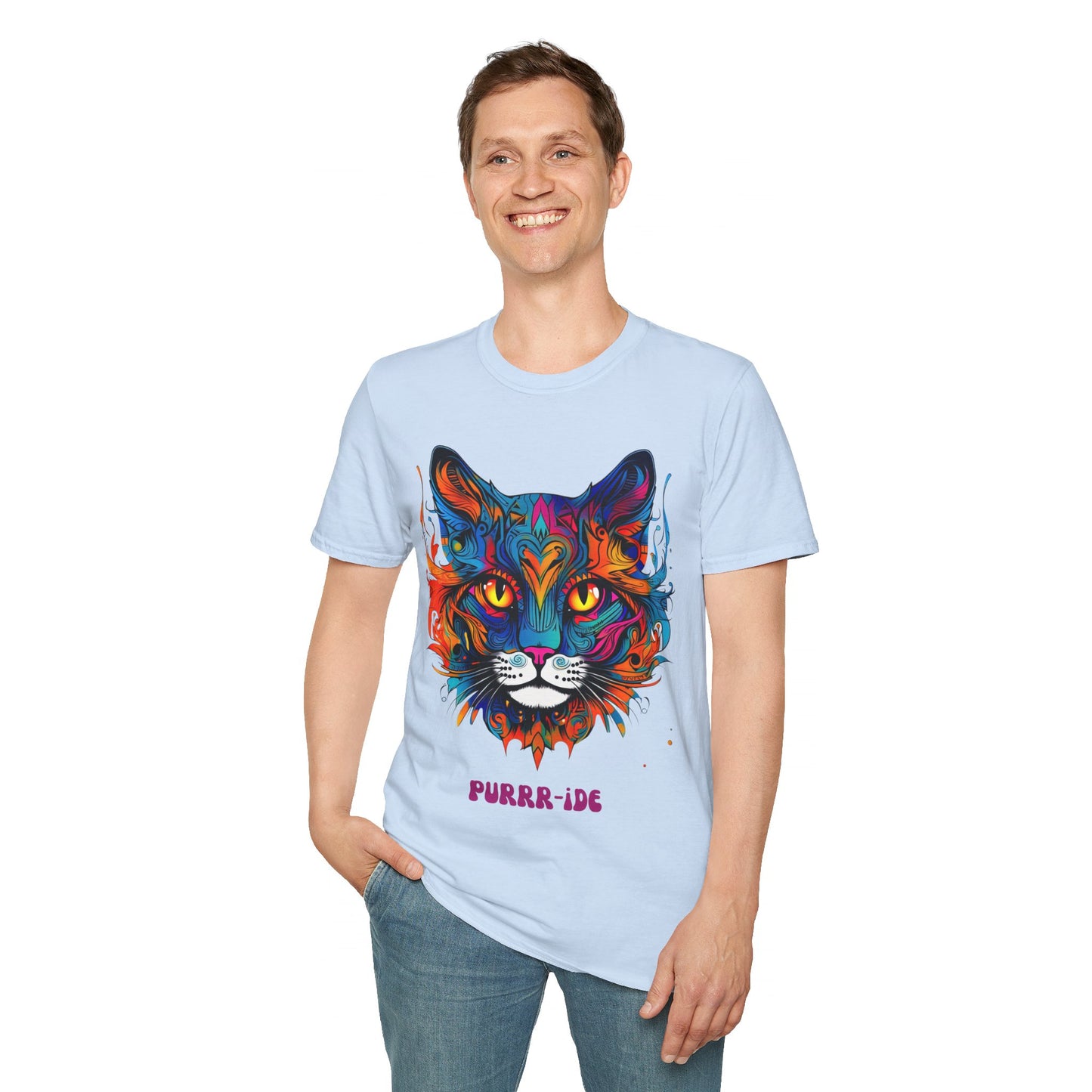 Pride - Purride Cat Shirt, Cat Lover's Christmas Gift Unisex Tee Shirt, T-Shirt Cat Lovers Gift Softstyle T-Shirt Tee Teeshirt LGBTQ+ Gift