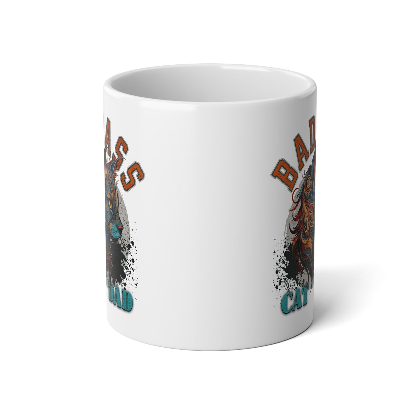 Badass Cat Dad Mug, Cat Lovers Cat Dad Gift, Cat Gift Mug, Jumbo 20 oz Mug XL Size Mug