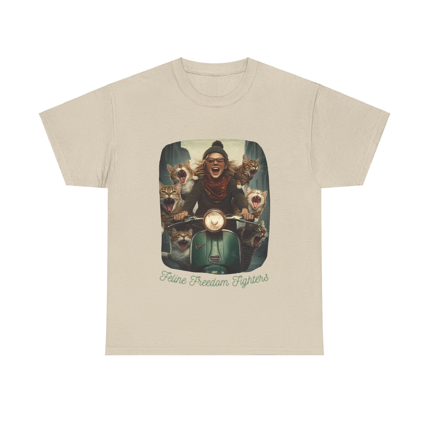 Childless Cat Lady Shirt - "Feline Freedom Fighters" - Say NO to Ignorance-Unisex Heavy Cotton Tee
