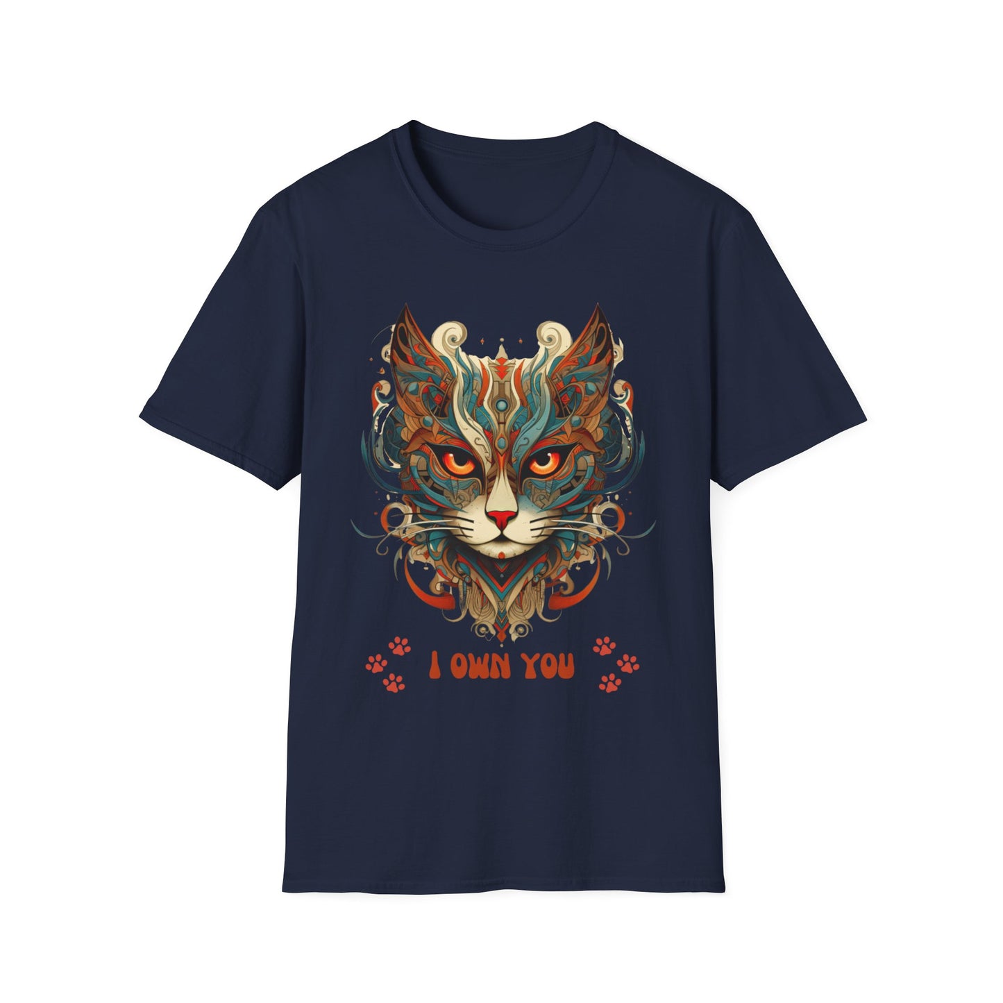I Own You Cat Paws, Cat Lover's Gift Unisex Tee Shirt, T-Shirt Cat Lovers Gift Softstyle T-Shirt Tee Teeshirt Stylized Exotic Cat