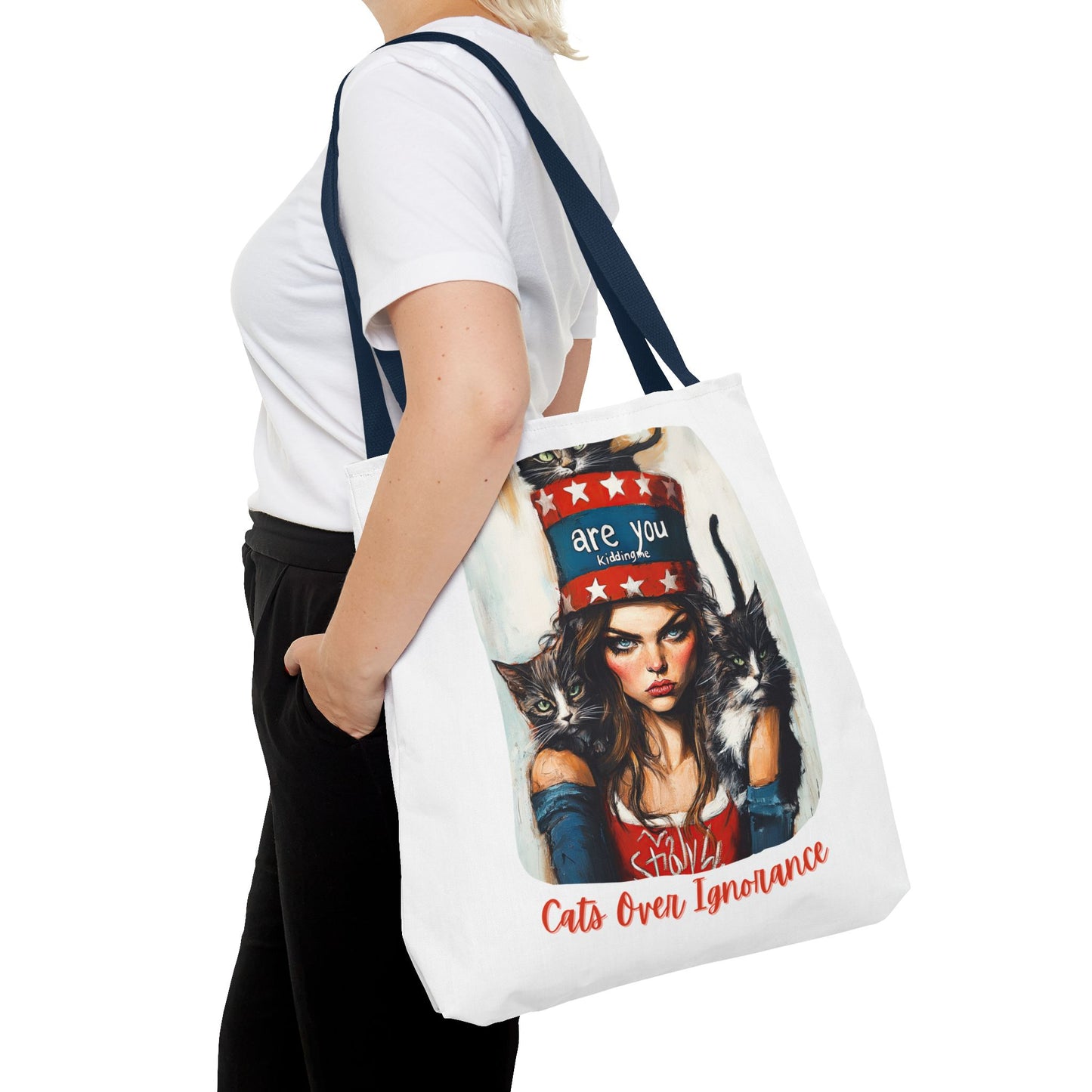 "Cats Over Ignorance" Childless Cat Lady Tote Bag (AOP)