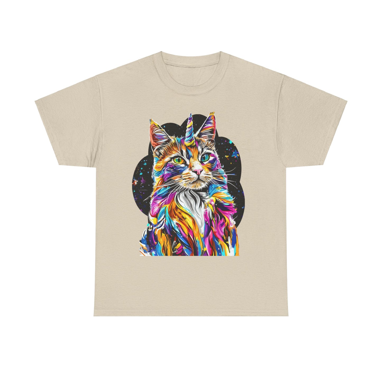 Very Serious Unicorn Cat Graphic Tee - Cat Unicorn Mythical Creature Gift Unisex Heavy Cotton Tee T-Shirt