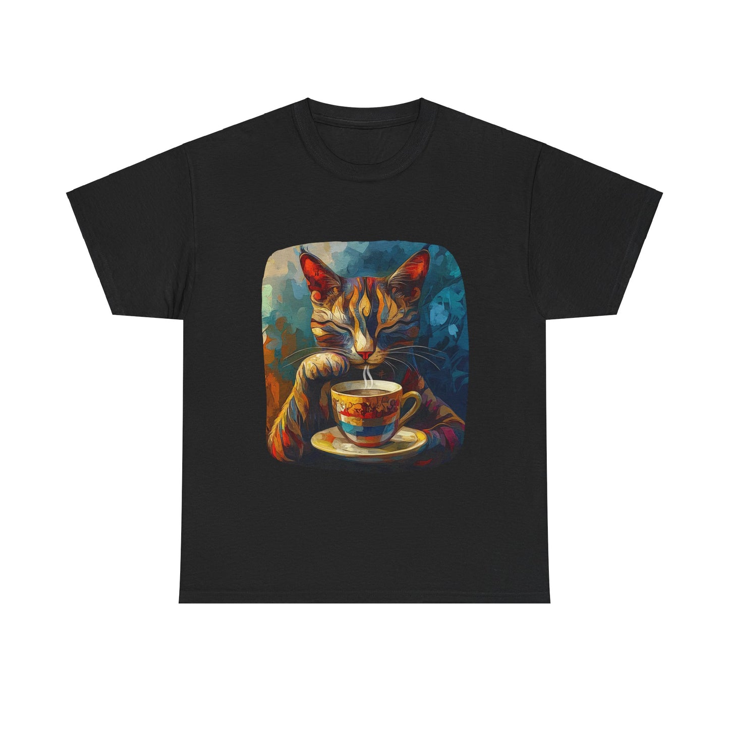 Coffee Cat - Cats and Coffee , Tea Shirt - T-shirt Coffee Lover - Cat Lover Unisex Heavy Cotton Tee T-Shirt