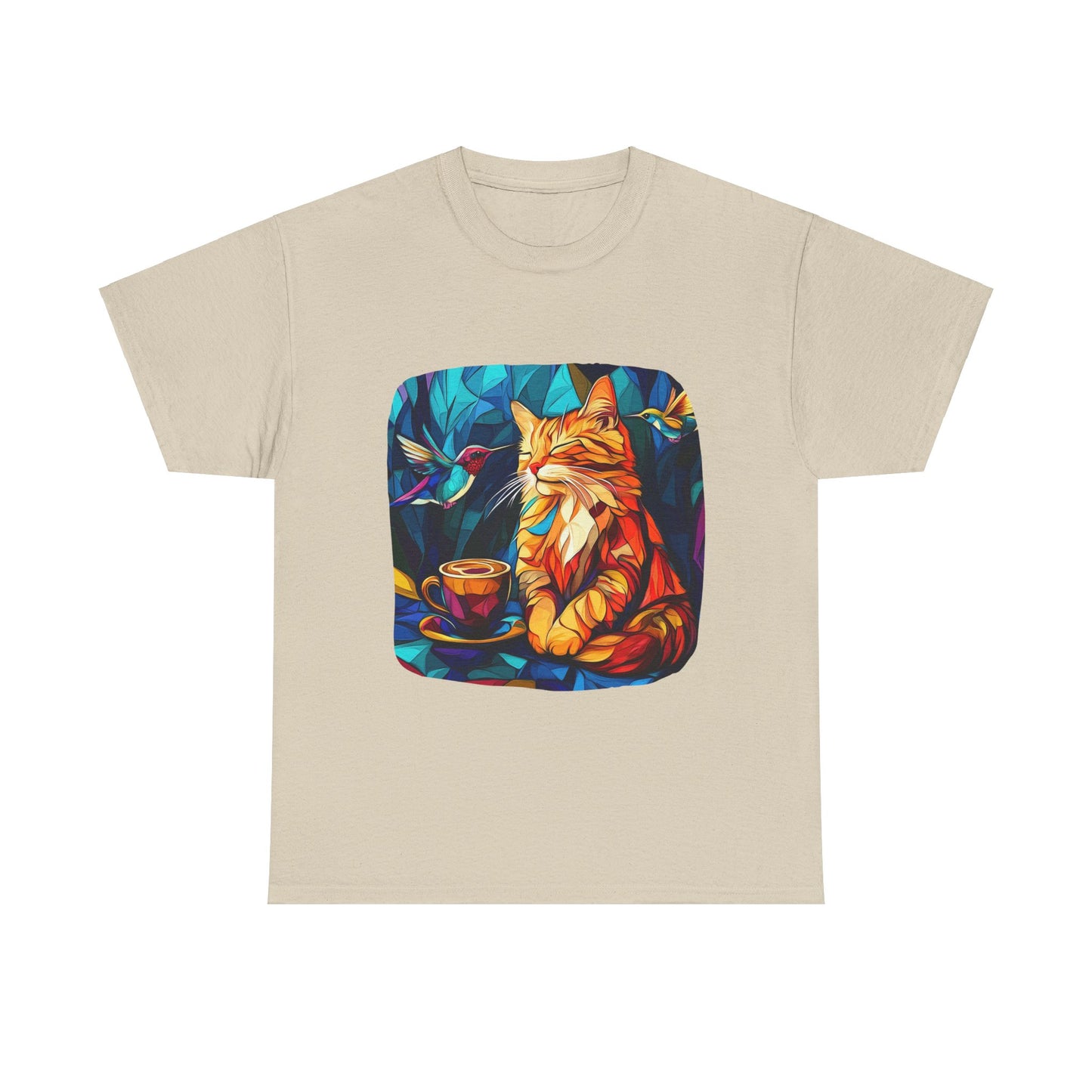 Coffee Cat (V2) - Cats and Coffee , Tea Shirt - T-shirt Coffee Lover - Cat Lover Unisex Heavy Cotton Tee T-Shirt