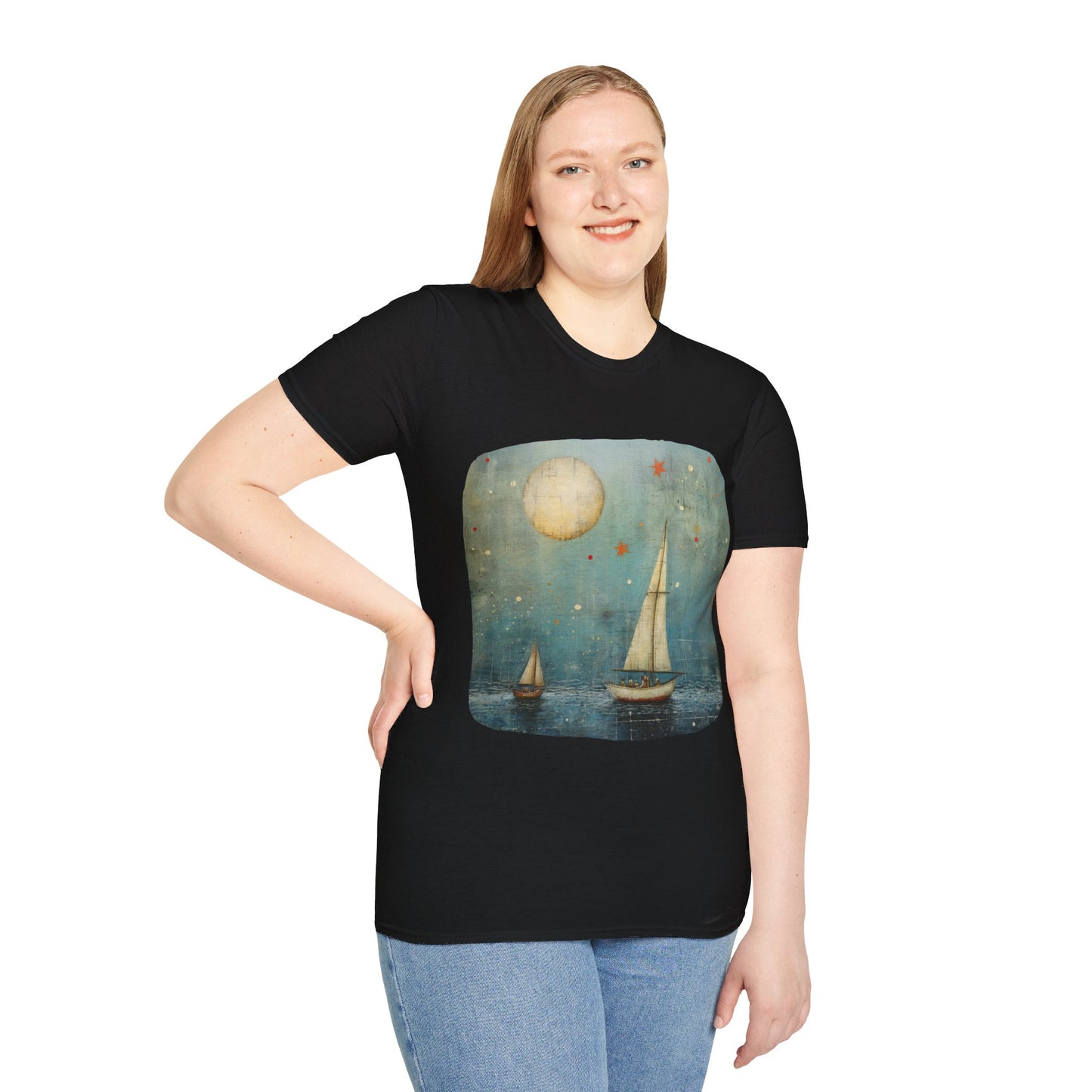 Nautical, Sailing Lover's Peaceful Seas Unisex Tee Shirt, T-Shirt Sailing Gift Softstyle T-Shirt Tee Teeshirt Nautical Florida Gift