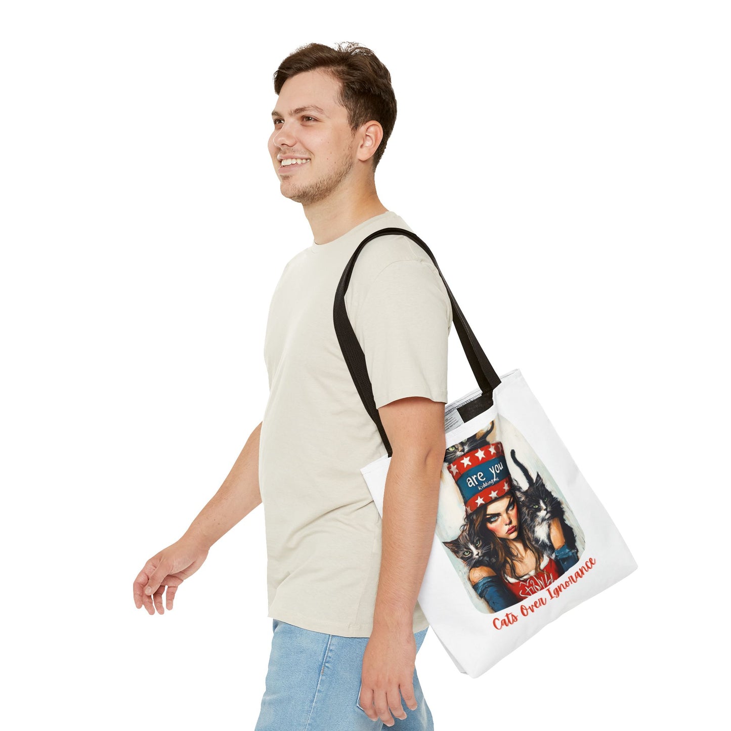"Cats Over Ignorance" Childless Cat Lady Tote Bag (AOP)