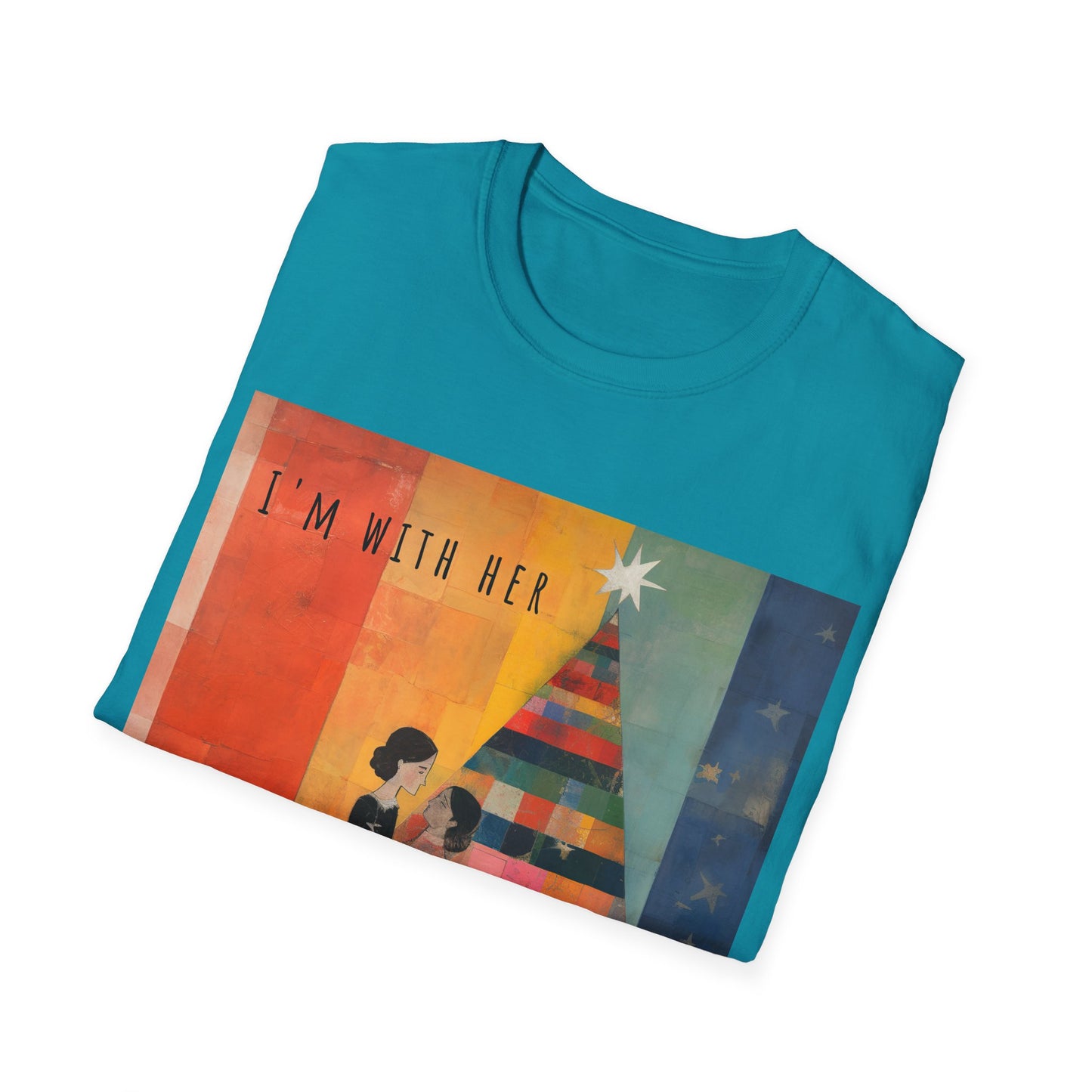 Pride Xmas - "I'm With Her" - Lesbian LGBTQ Christmas Pride Shirt Unisex Softstyle Teeshirt, T-Shirt, Gay Pride Gift, Many Colors