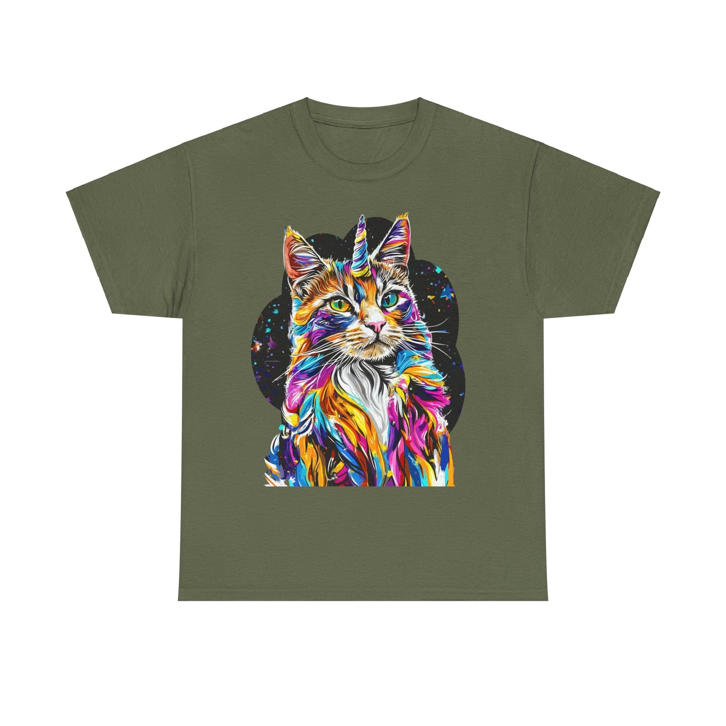 Very Serious Unicorn Cat Graphic Tee - Cat Unicorn Mythical Creature Gift Unisex Heavy Cotton Tee T-Shirt
