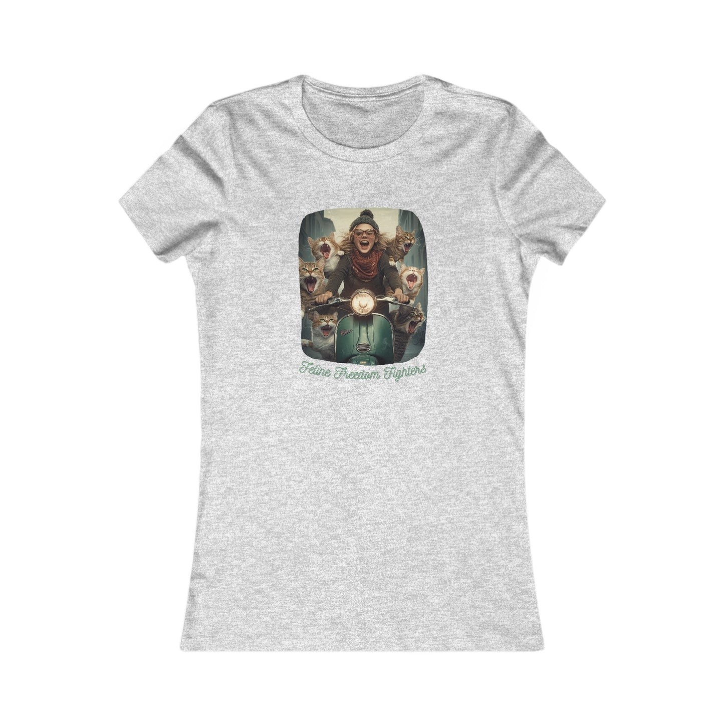 Childless Cat Lady Shirt - "Feline Freedom Fighters" - T-shirt, Ladies Cut Graphic Tees
