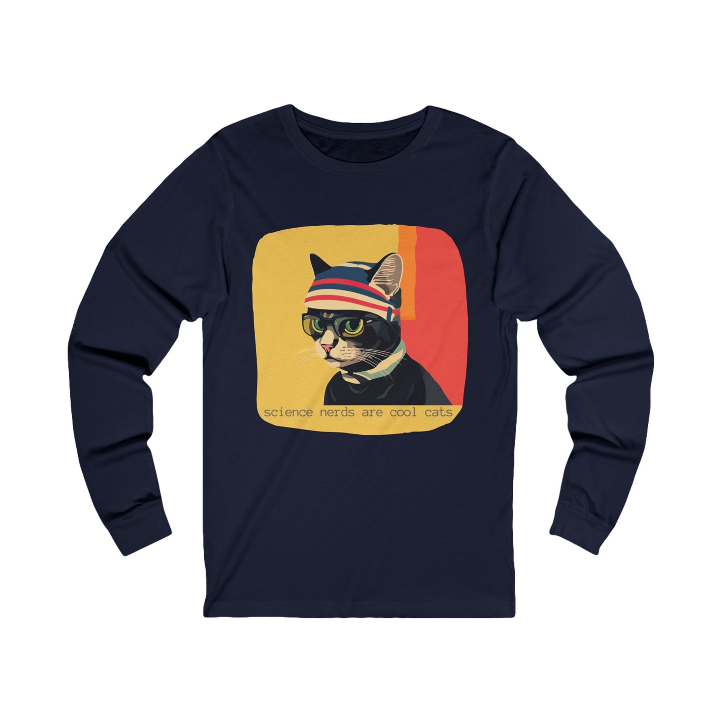 Science Nerds are Cool Cats, Science Geek Cat Science Lover Cat Gift Unisex Jersey Long Sleeve Tee Shirt, T-Shirt, Cat Lovers Gift