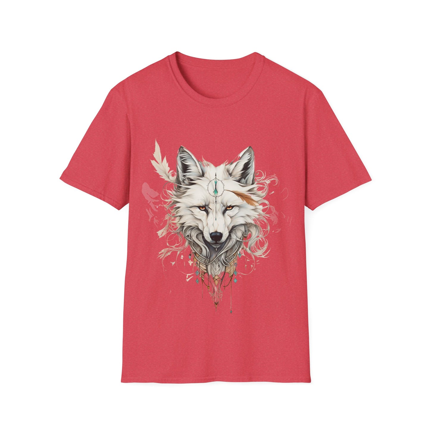 White Snow Fox Shirt, Fox Lover's Gift, Unisex Tee Shirt, T-Shirt Fox Totem Spirit Medicine Softstyle T-Shirt Tee Teeshirt White Fox