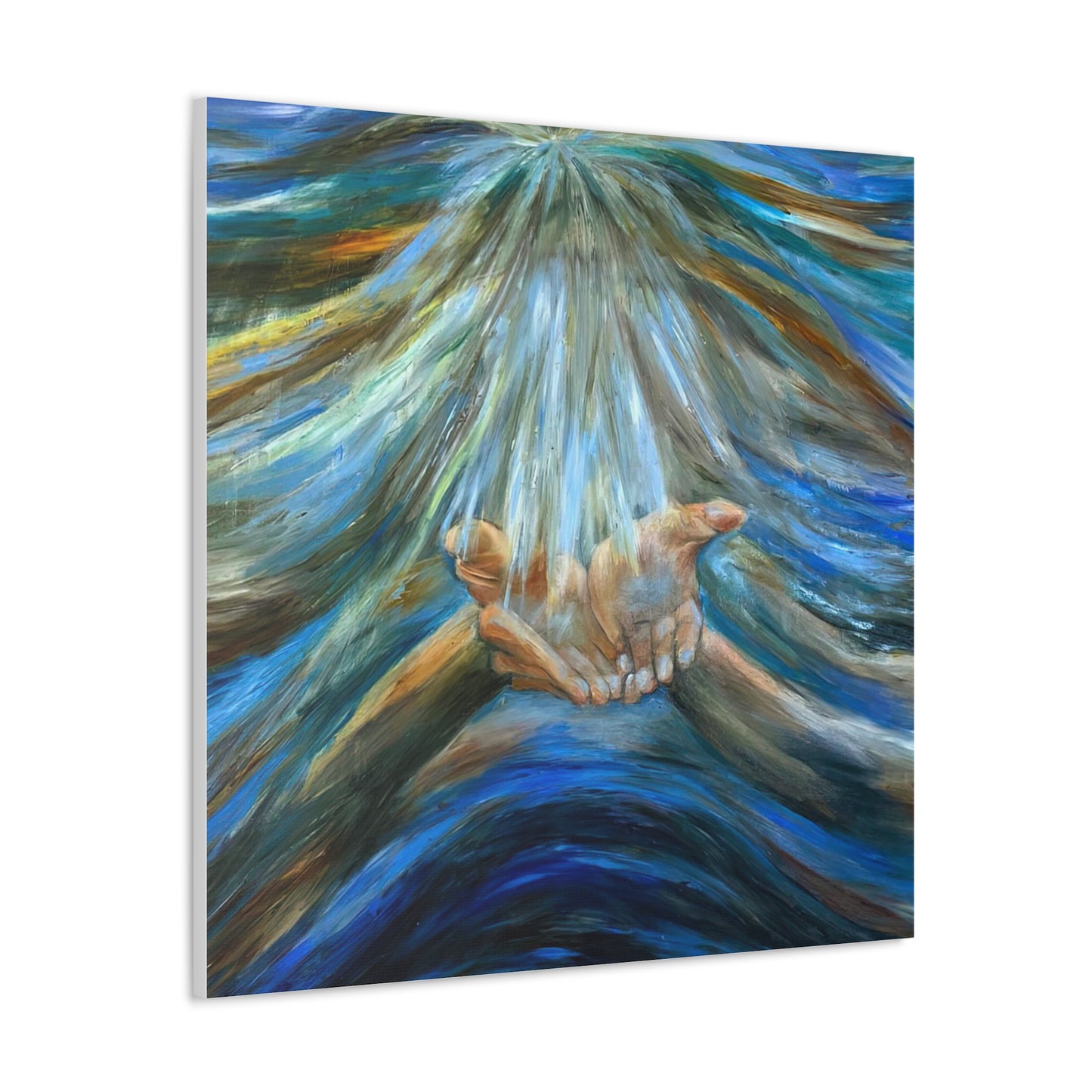 Reiki, Hands of Grace, Hands of Light, Creation, Spiritual, Religious Wall Art, Canvas Gallery Wraps, Wall Print Art Oil Painting,
