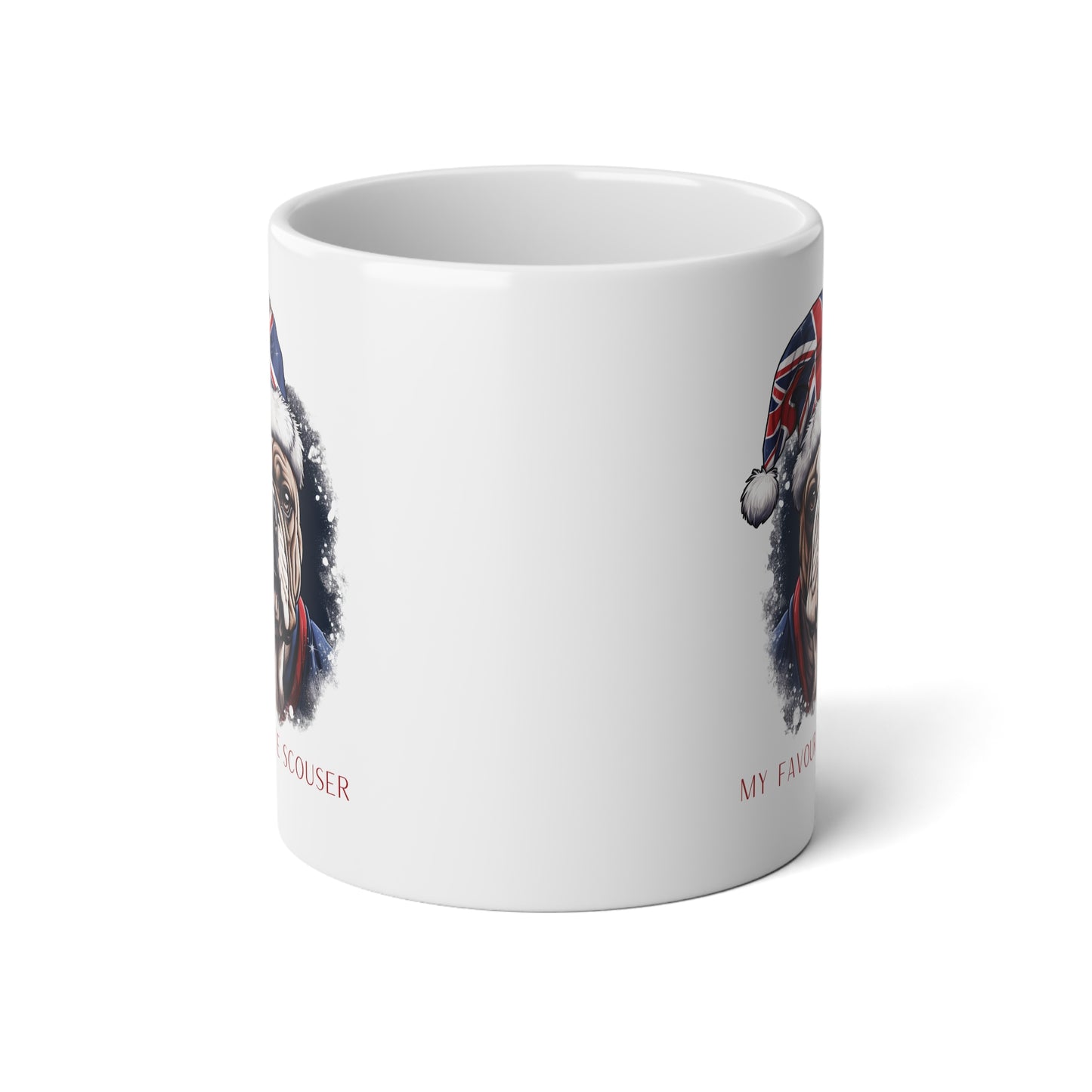 British, Liverpool Scouser Gift, English Bulldog, Union Jack Gift Mug, Jumbo 20 oz Mug XL Size Mug " My Favourite Scouser" Anglophile