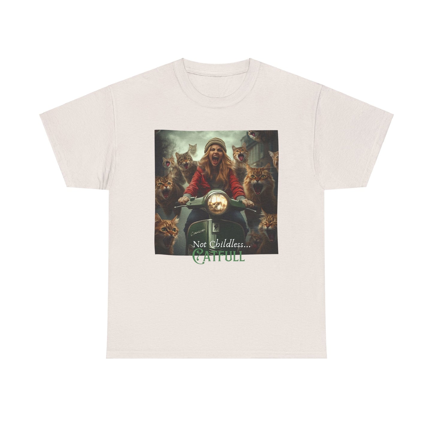 Childless Cat Lady Shirt - "Not Childless... Catfull" - T-shirt, Say NO - Unisex Heavy Cotton Tee