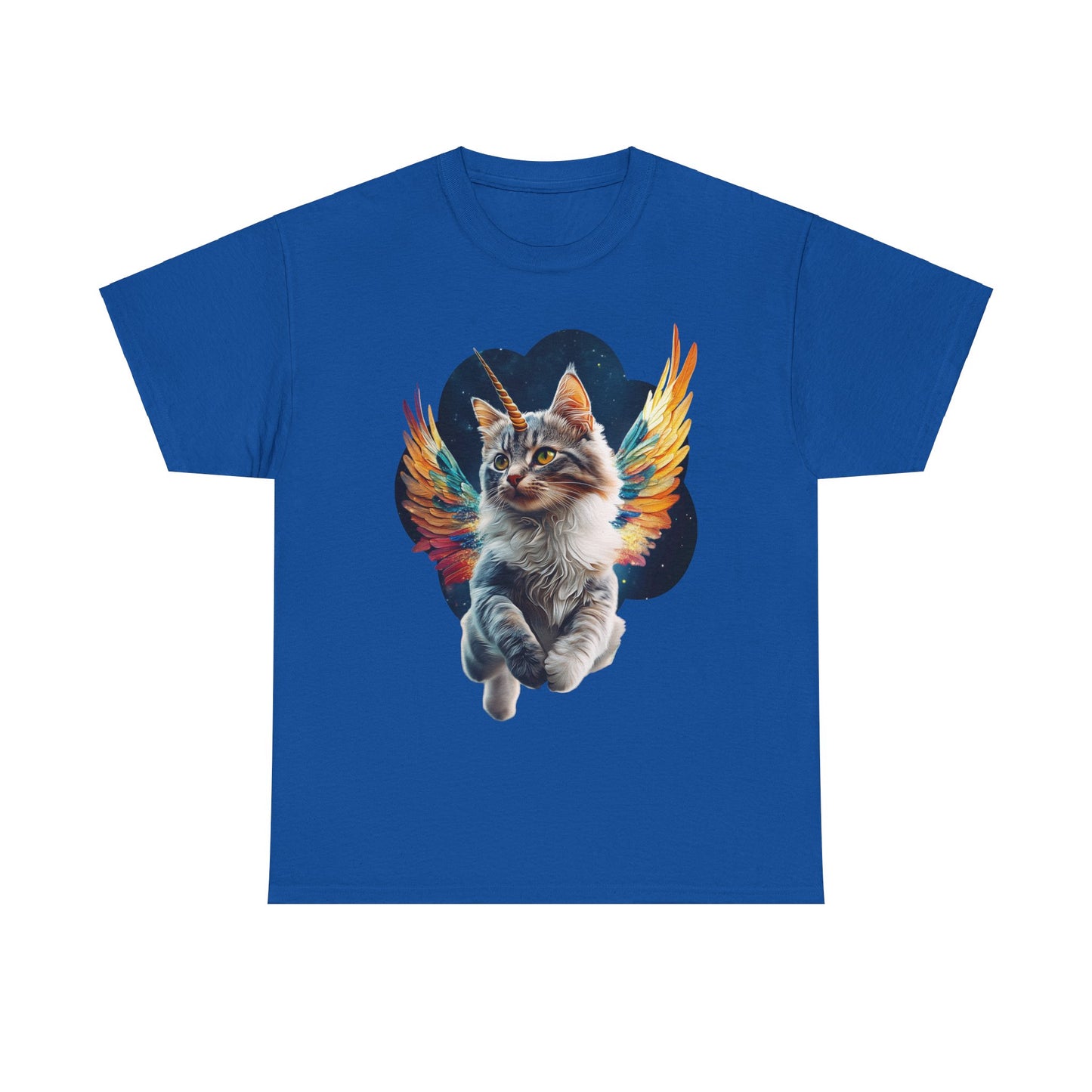 Unicorn Angel Cat, Cat Memorial Unicorn Angel Cat with Angel Wings Graphic Tee- Cat Gift Unisex Heavy Cotton Tee T-Shirt