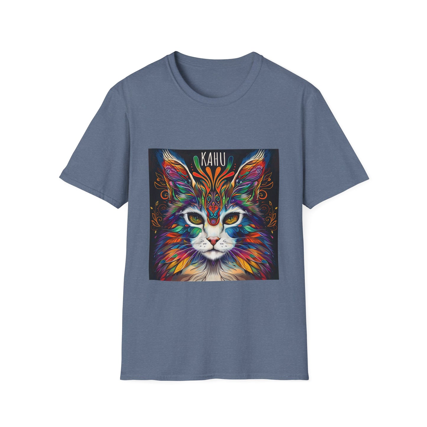 KAHU Cat Shirt, Cat Lover's Graphic Tee Graphic Unisex T- Shirt, T-Shirt Cat Lovers Gift Softstyle T-Shirt Tee Teeshirt Stylized Cat