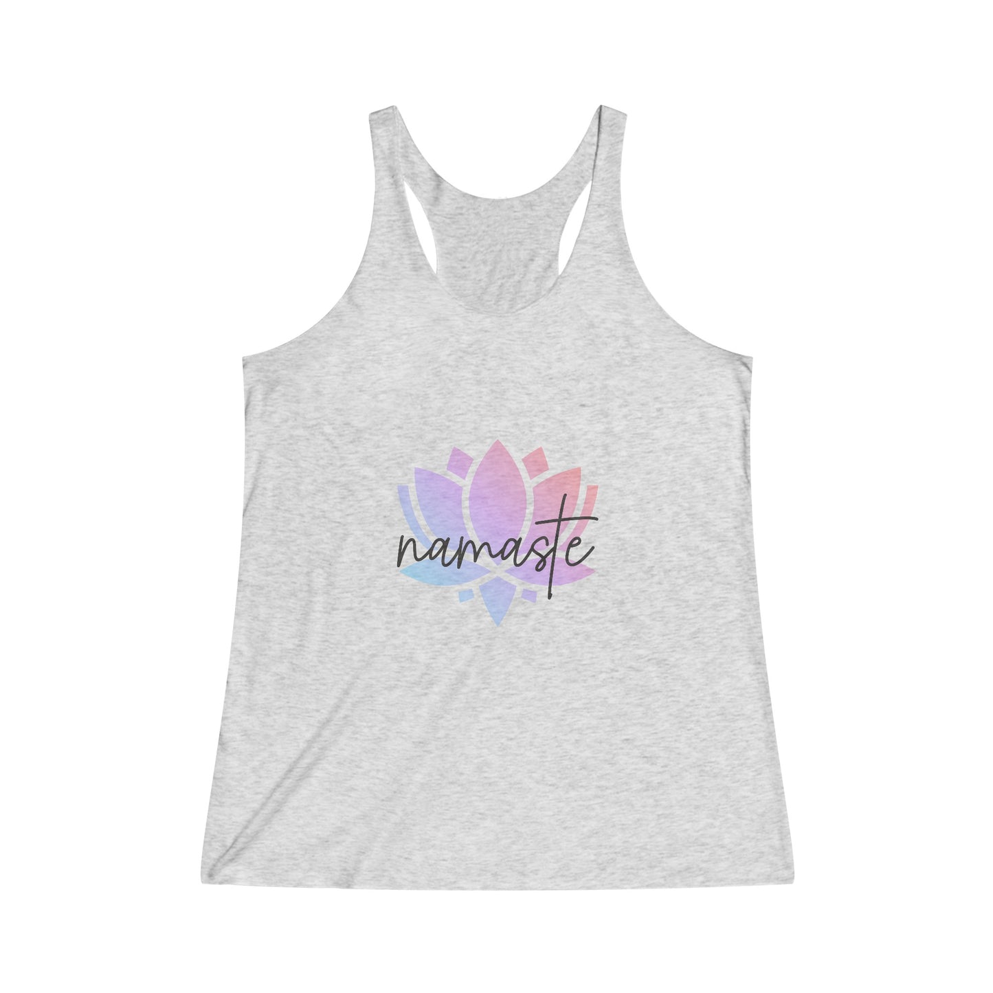 Namaste with Colorful Lotus Flower Yoga Tank, Namaste Tee Shirt, Women's Yoga Shirt, Athletic Racerback Tank Top Shirt