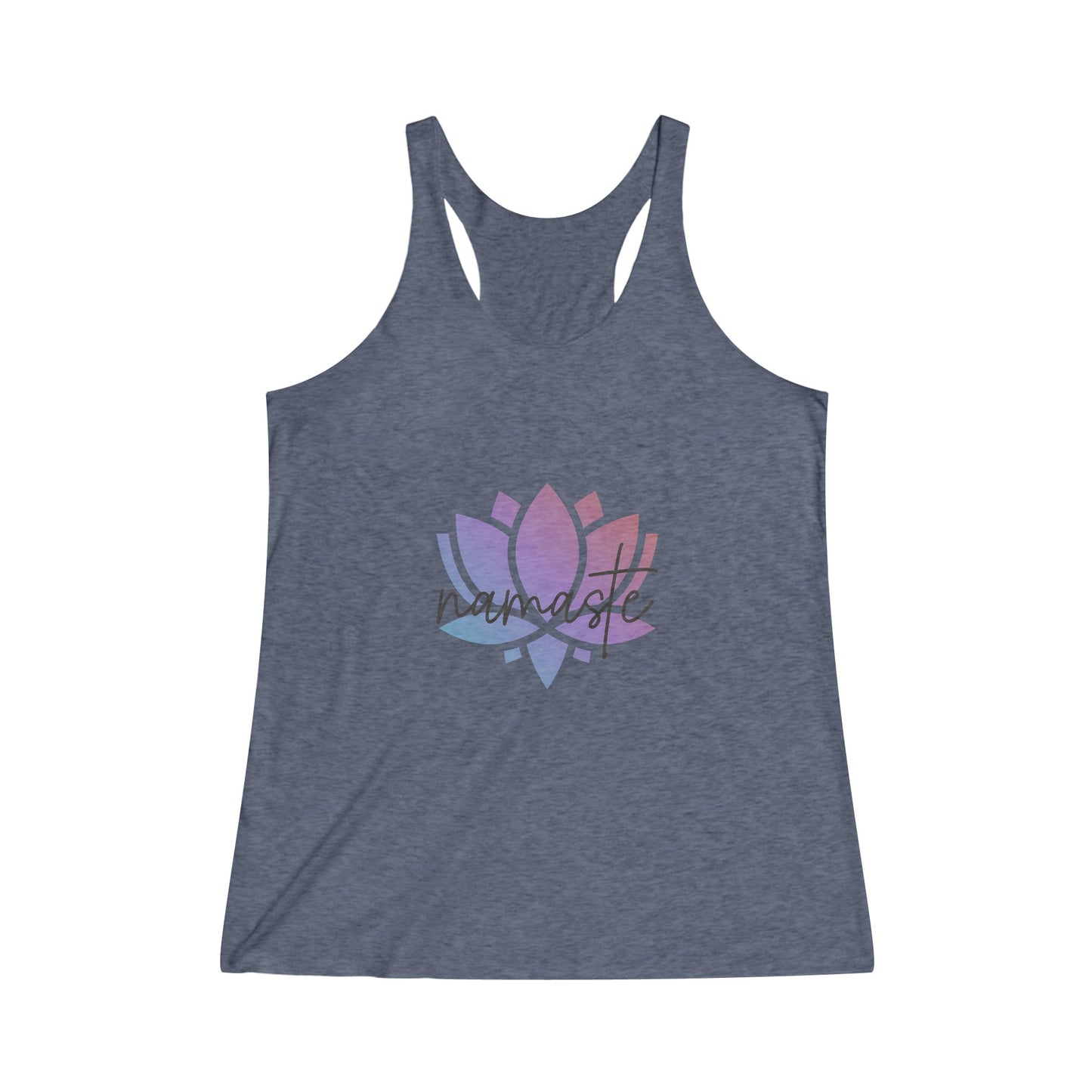 Namaste with Colorful Lotus Flower Yoga Tank, Namaste Tee Shirt, Women's Yoga Shirt, Athletic Racerback Tank Top Shirt
