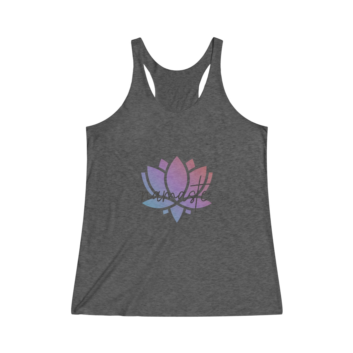 Namaste with Colorful Lotus Flower Yoga Tank, Namaste Tee Shirt, Women's Yoga Shirt, Athletic Racerback Tank Top Shirt