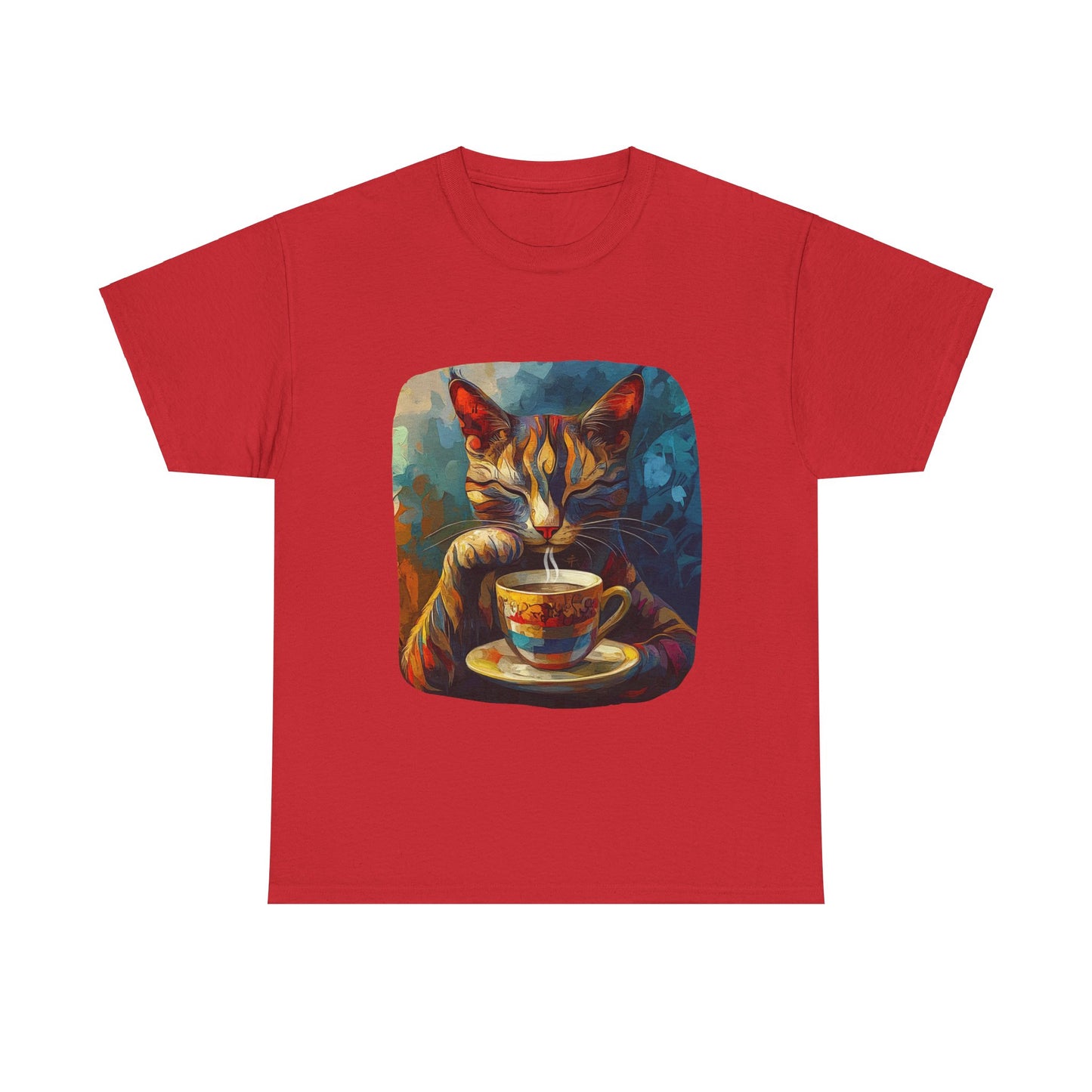 Coffee Cat - Cats and Coffee , Tea Shirt - T-shirt Coffee Lover - Cat Lover Unisex Heavy Cotton Tee T-Shirt