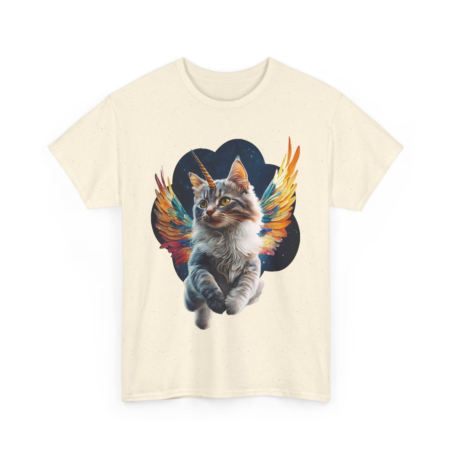 Unicorn Angel Cat, Cat Memorial Unicorn Angel Cat with Angel Wings Graphic Tee- Cat Gift Unisex Heavy Cotton Tee T-Shirt