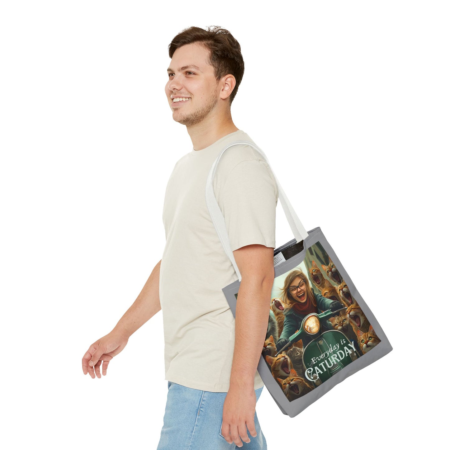 "Every Day is Caturday" Childless Cat Lady Tote Bag - Childless Cat Lady Tote Bag (AOP)