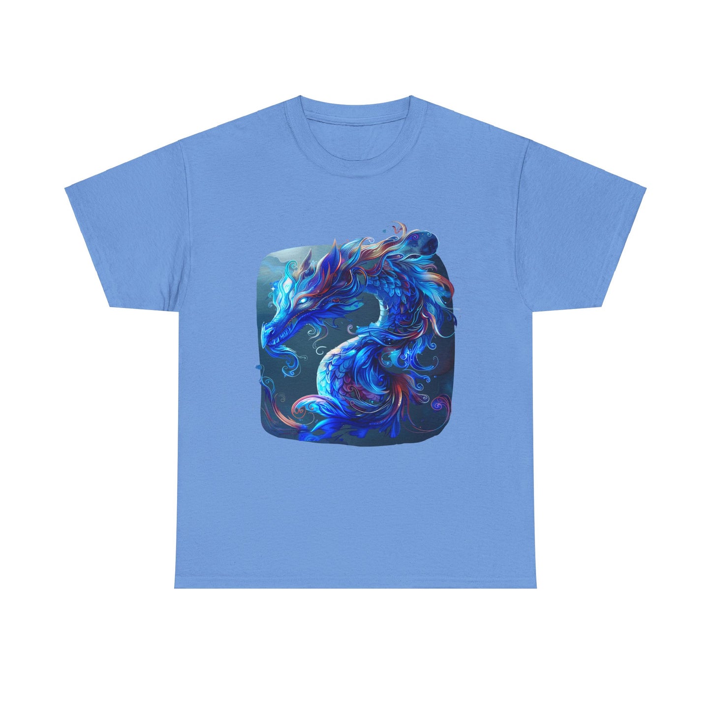 Blue Water Dragon Graphic Tee - Dragons T-shirt - Dragon Lovers Unisex Heavy Cotton Tee T-Shirt