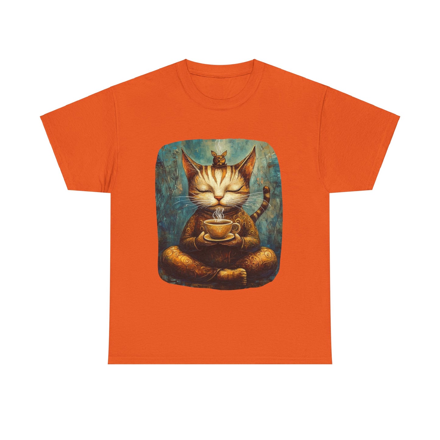 Coffee Cat (Ver 5) - Cats and Coffee , Tea Shirt - T-shirt Coffee Lover - Cat Lover Unisex Heavy Cotton Tee T-Shirt