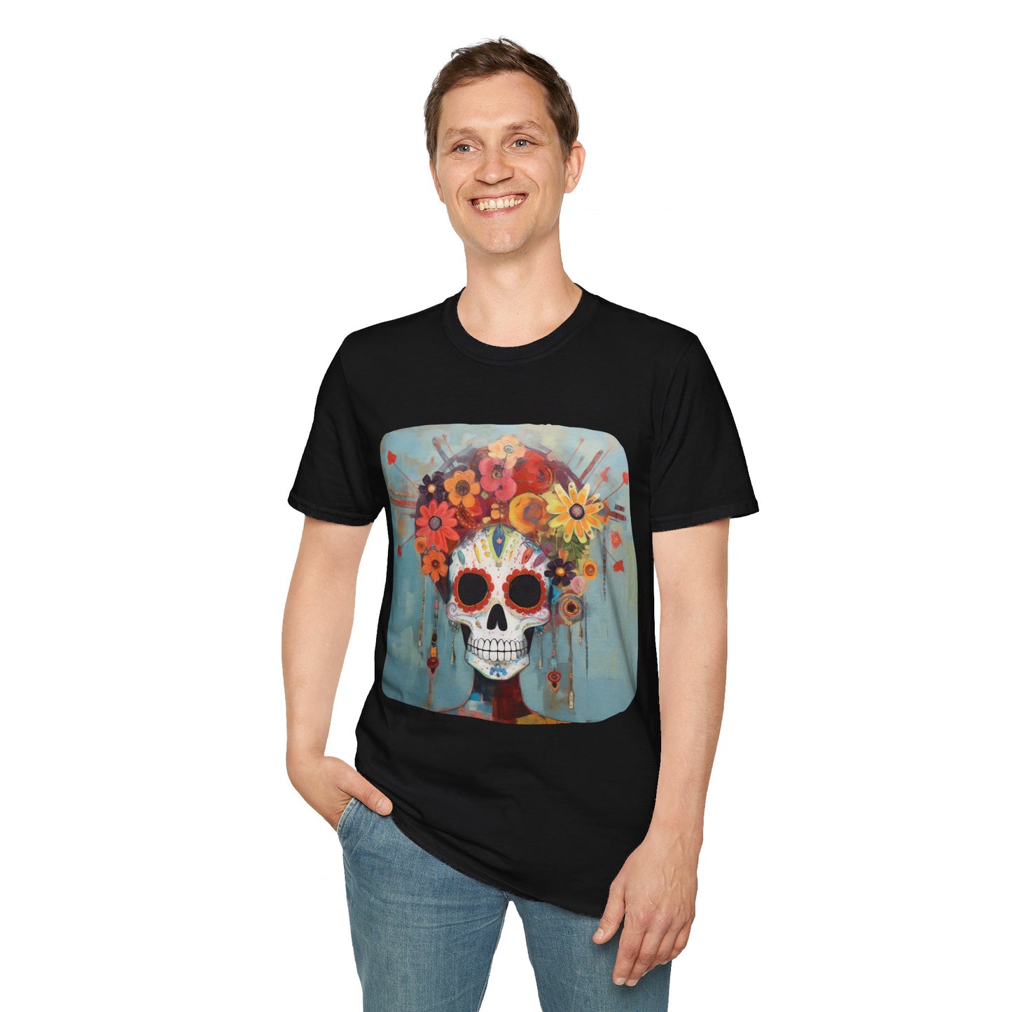 Mictecacihuatl Dia De Los Muertos Candy Skull Shirt, Teeshirt, Unisex Softstyle T-Shirt Mens Womans