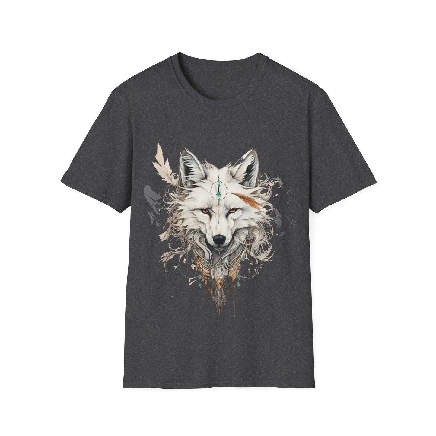 White Snow Fox Shirt, Fox Lover's Gift, Unisex Tee Shirt, T-Shirt Fox Totem Spirit Medicine Softstyle T-Shirt Tee Teeshirt White Fox