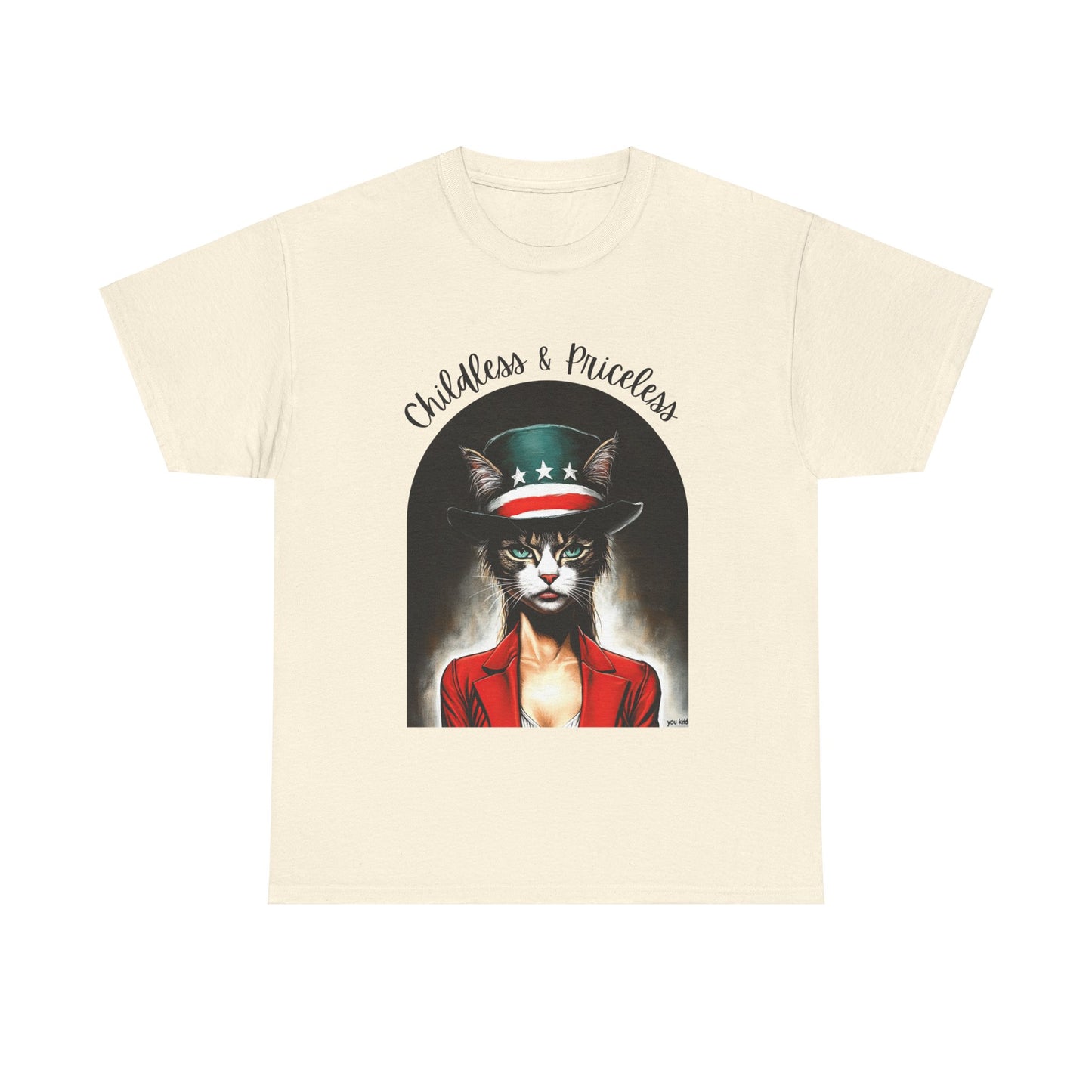 Childless Cat Lady Shirt - "Childless and Priceless" -Unisex Heavy Cotton Tee