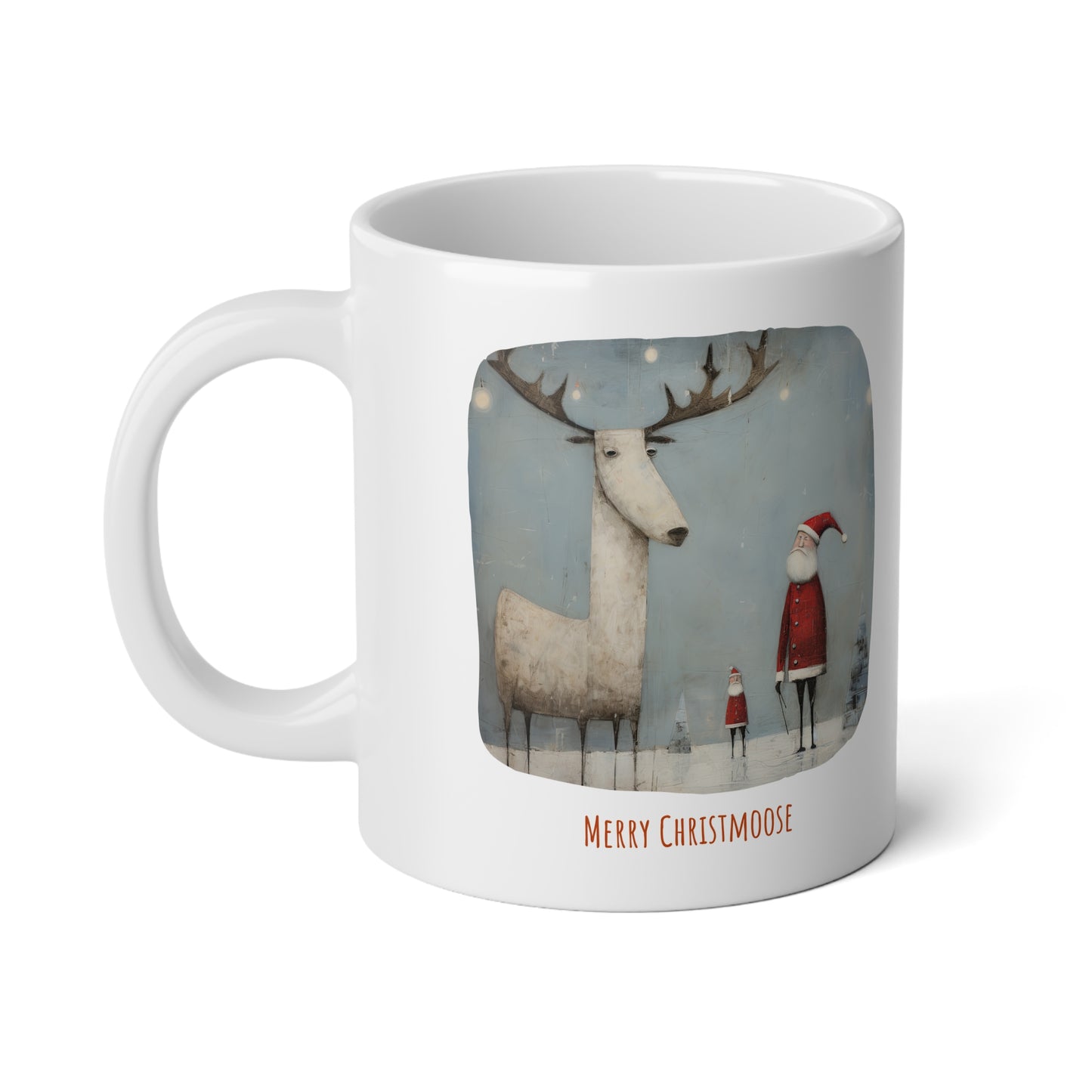Merry Christmoose - Moose Christmas Gift Mug, Jumbo 20 oz Mug XL Size Mug- Moose Northern Christmas Gift
