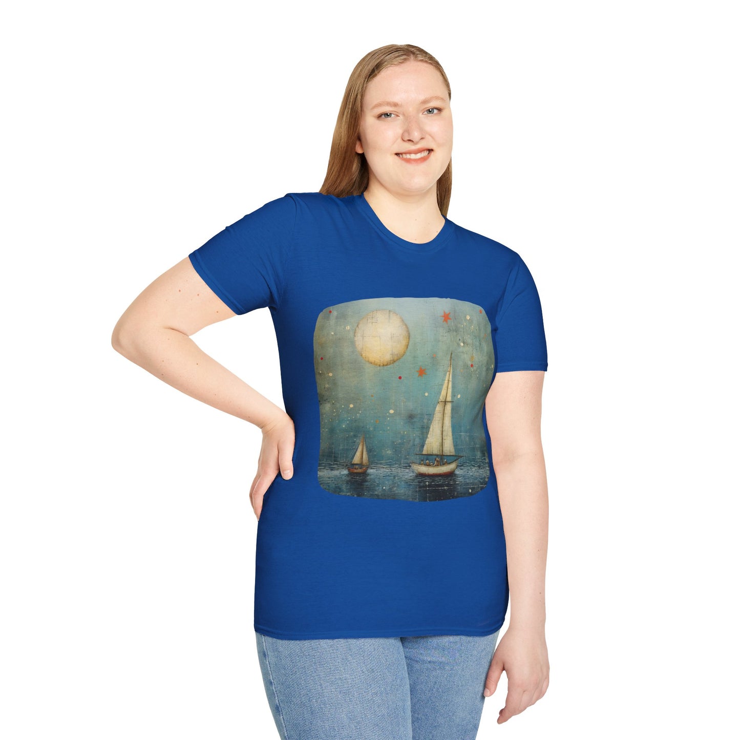 Nautical, Sailing Lover's Peaceful Seas Unisex Tee Shirt, T-Shirt Sailing Gift Softstyle T-Shirt Tee Teeshirt Nautical Florida Gift