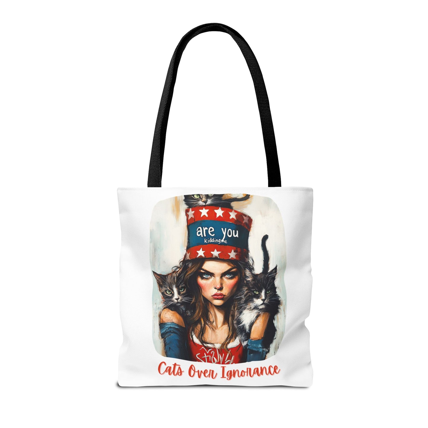"Cats Over Ignorance" Childless Cat Lady Tote Bag (AOP)
