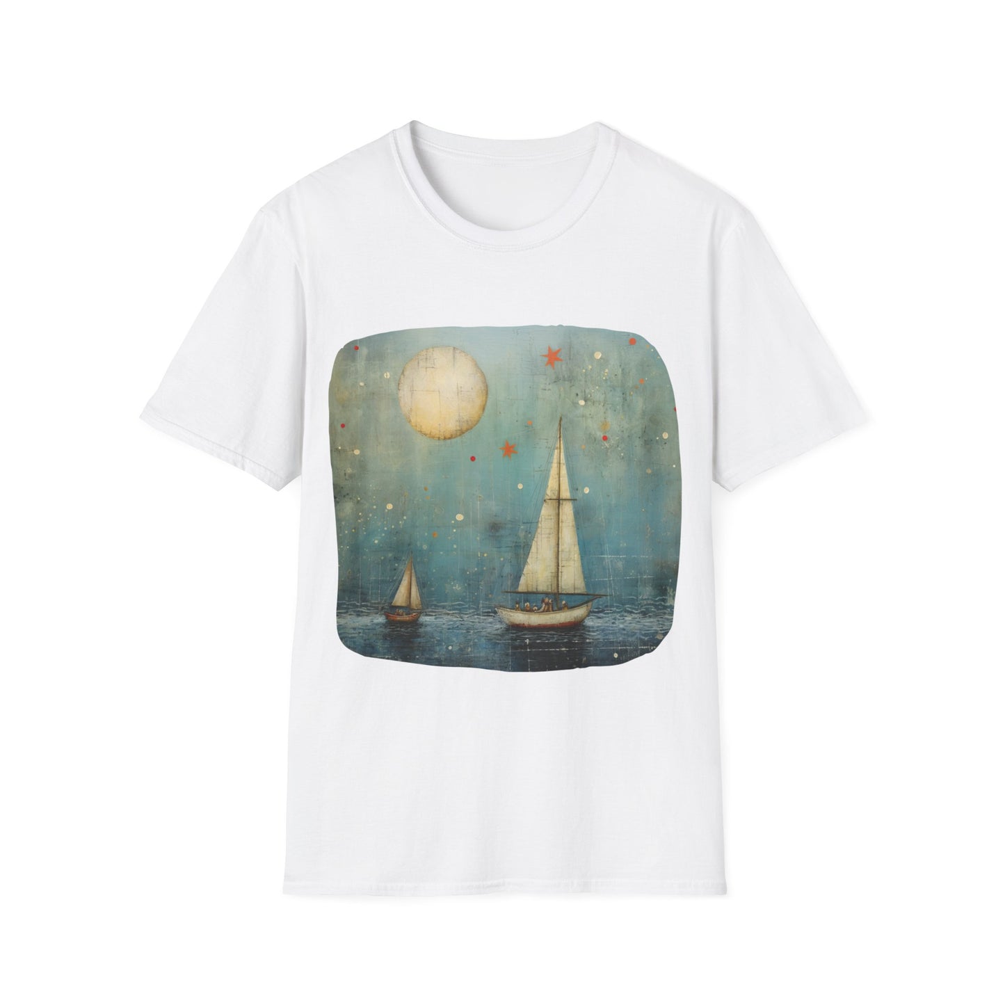 Nautical, Sailing Lover's Peaceful Seas Unisex Tee Shirt, T-Shirt Sailing Gift Softstyle T-Shirt Tee Teeshirt Nautical Florida Gift